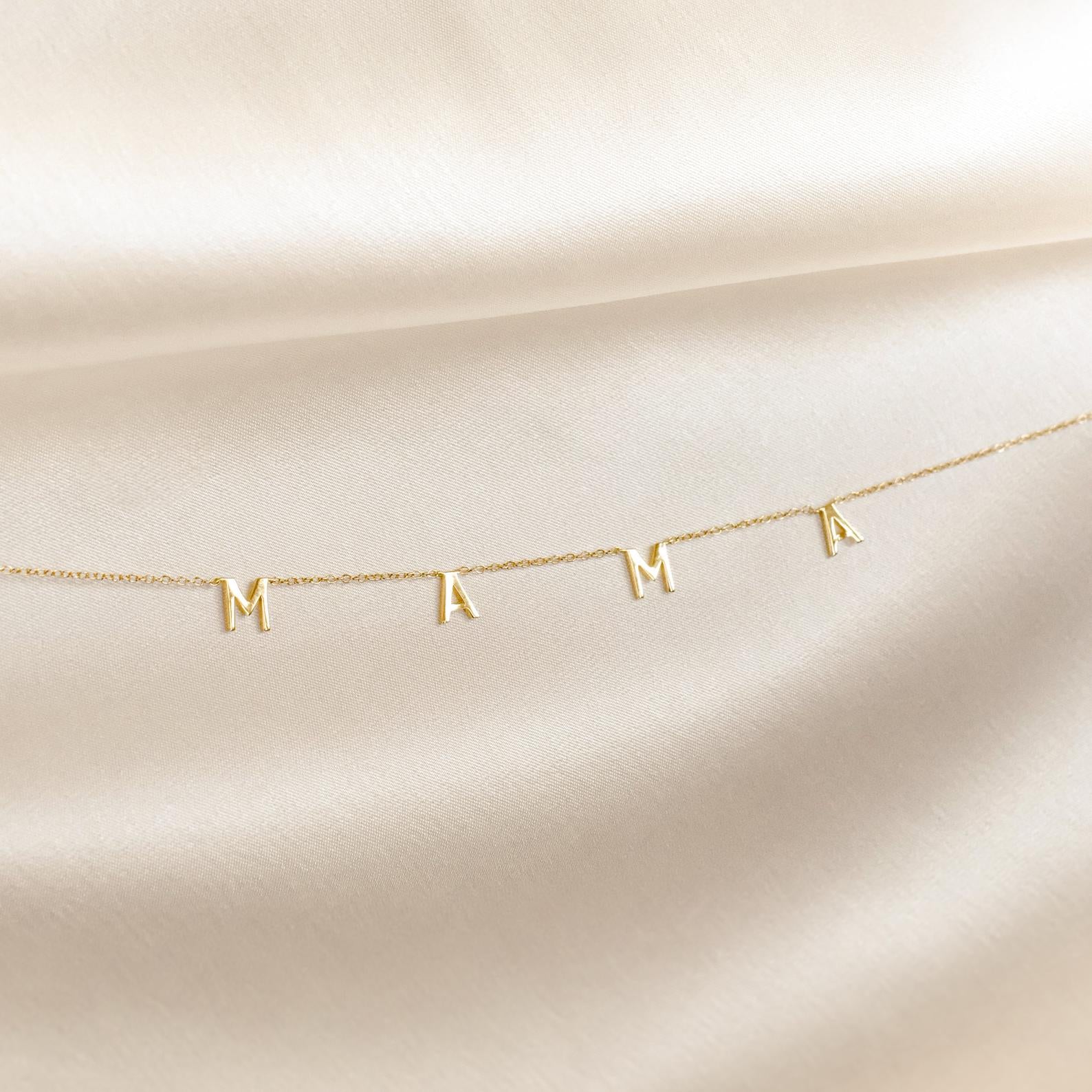 Mama Letter Necklace in Rose Gold - Image 4