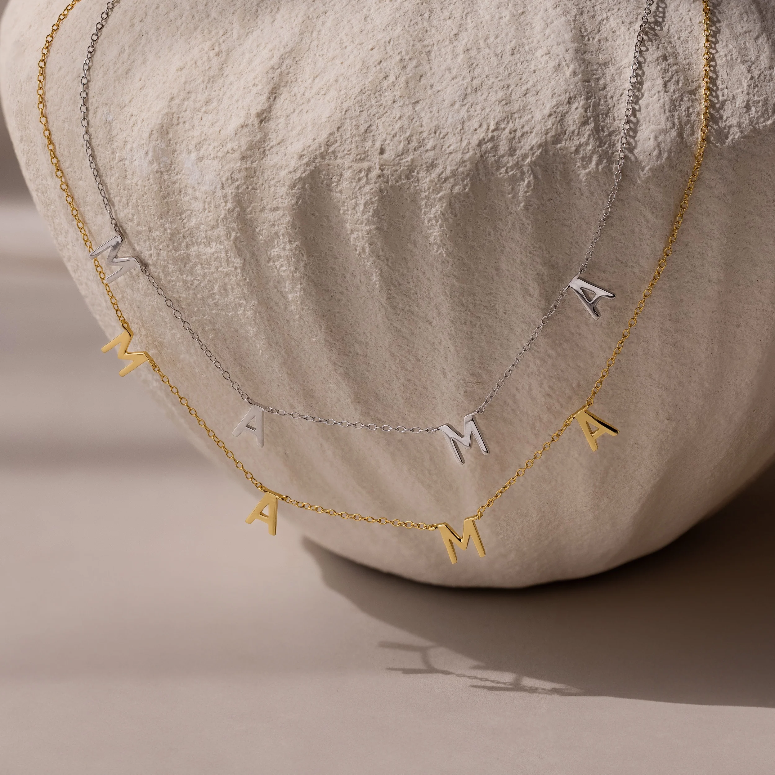 Mama Letter Necklace in Silver - Image 6