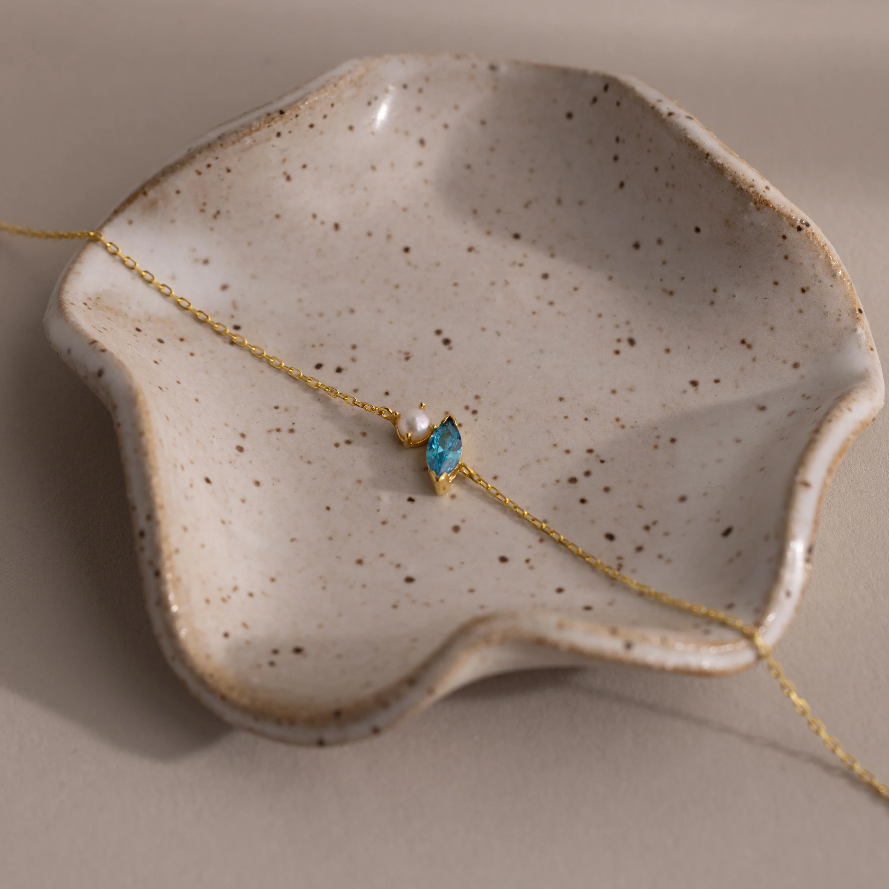 Marquise Birthstone & Pearl Bracelet - Image 4