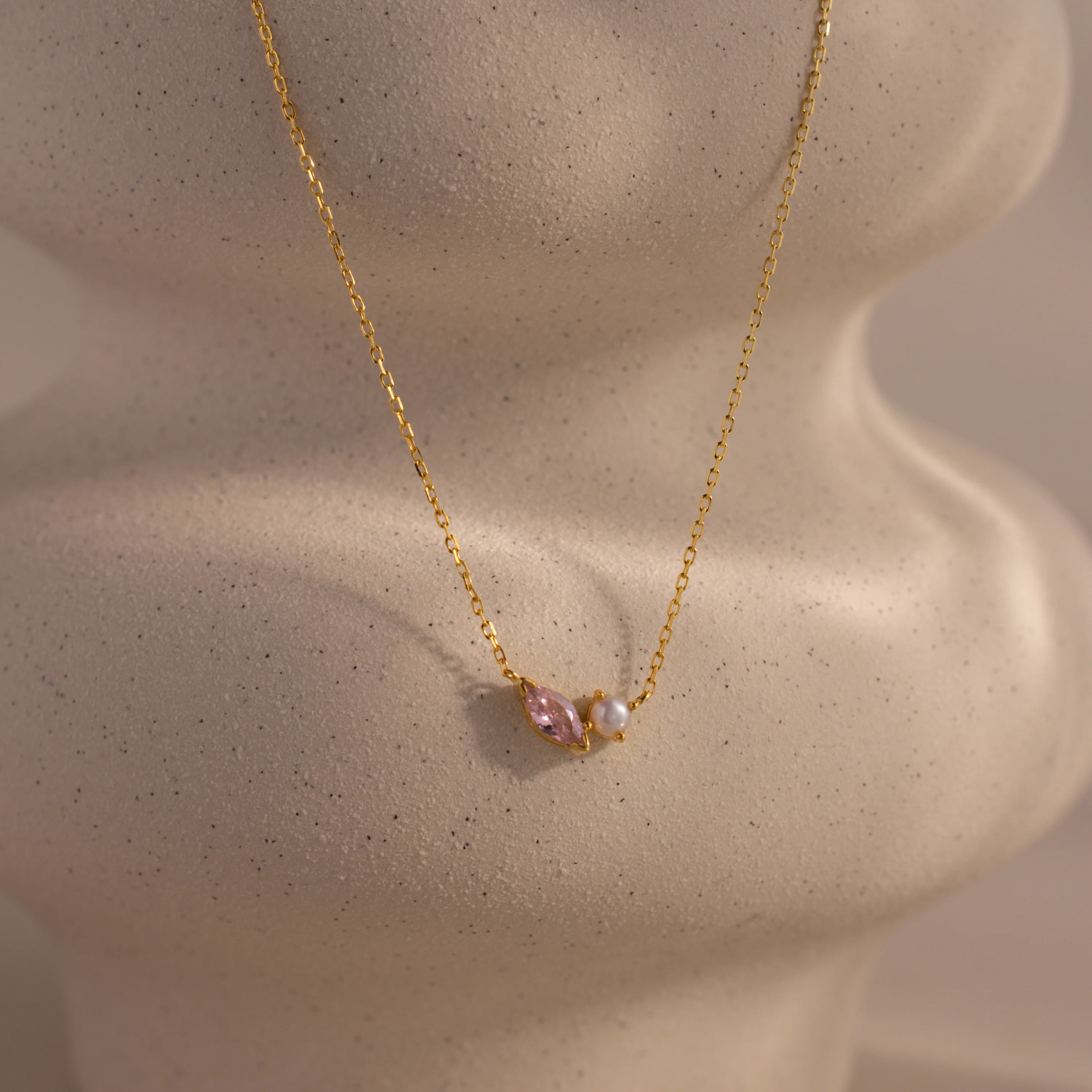Marquise Birthstone & Pearl Necklace - Image 14