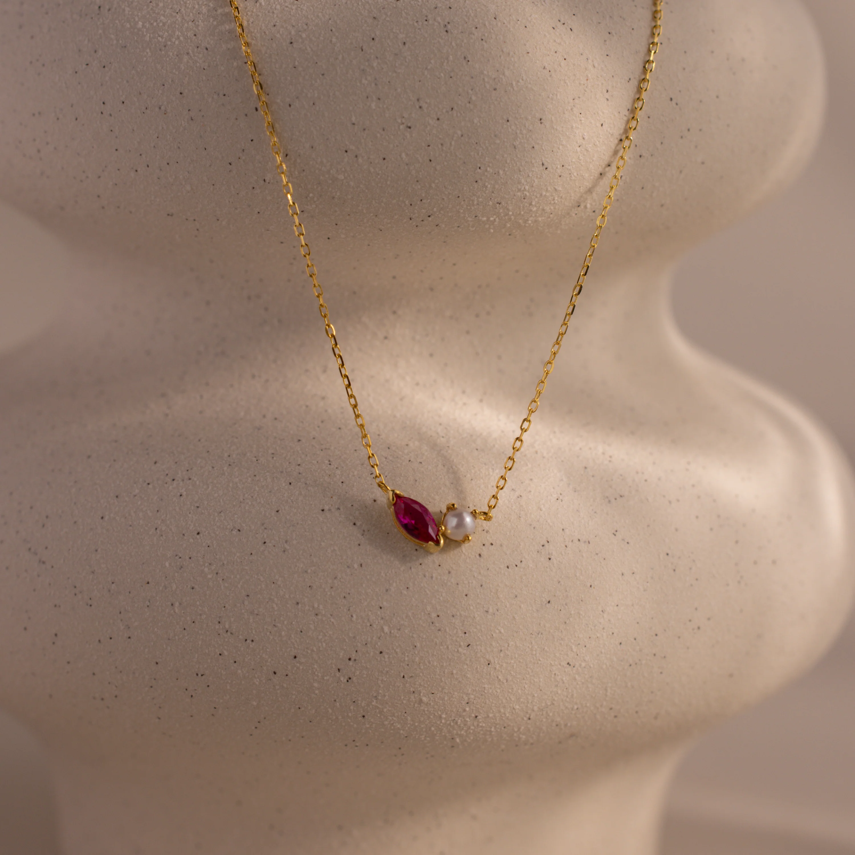 Marquise Birthstone & Pearl Necklace - Image 17