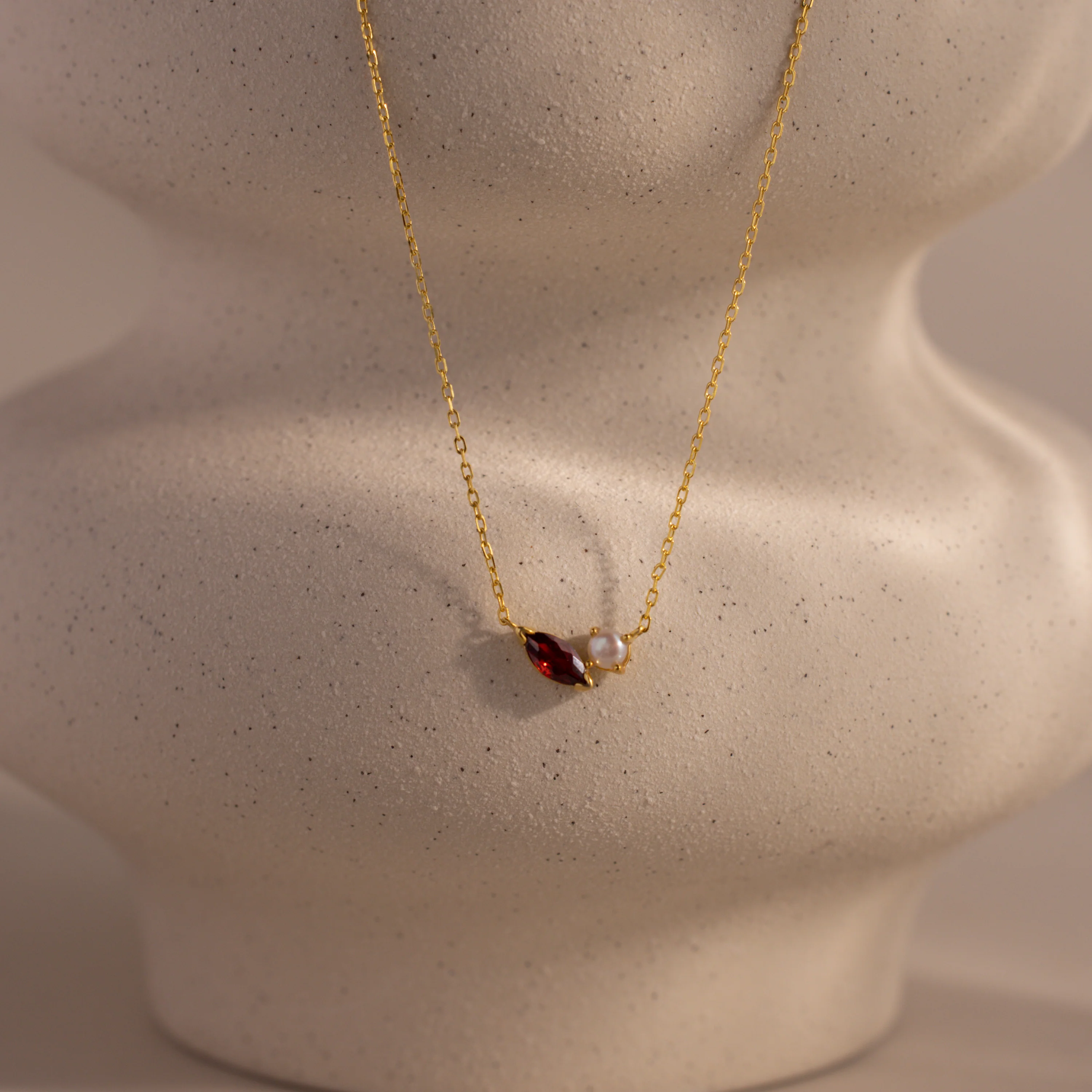 Marquise Birthstone & Pearl Necklace - Image 6