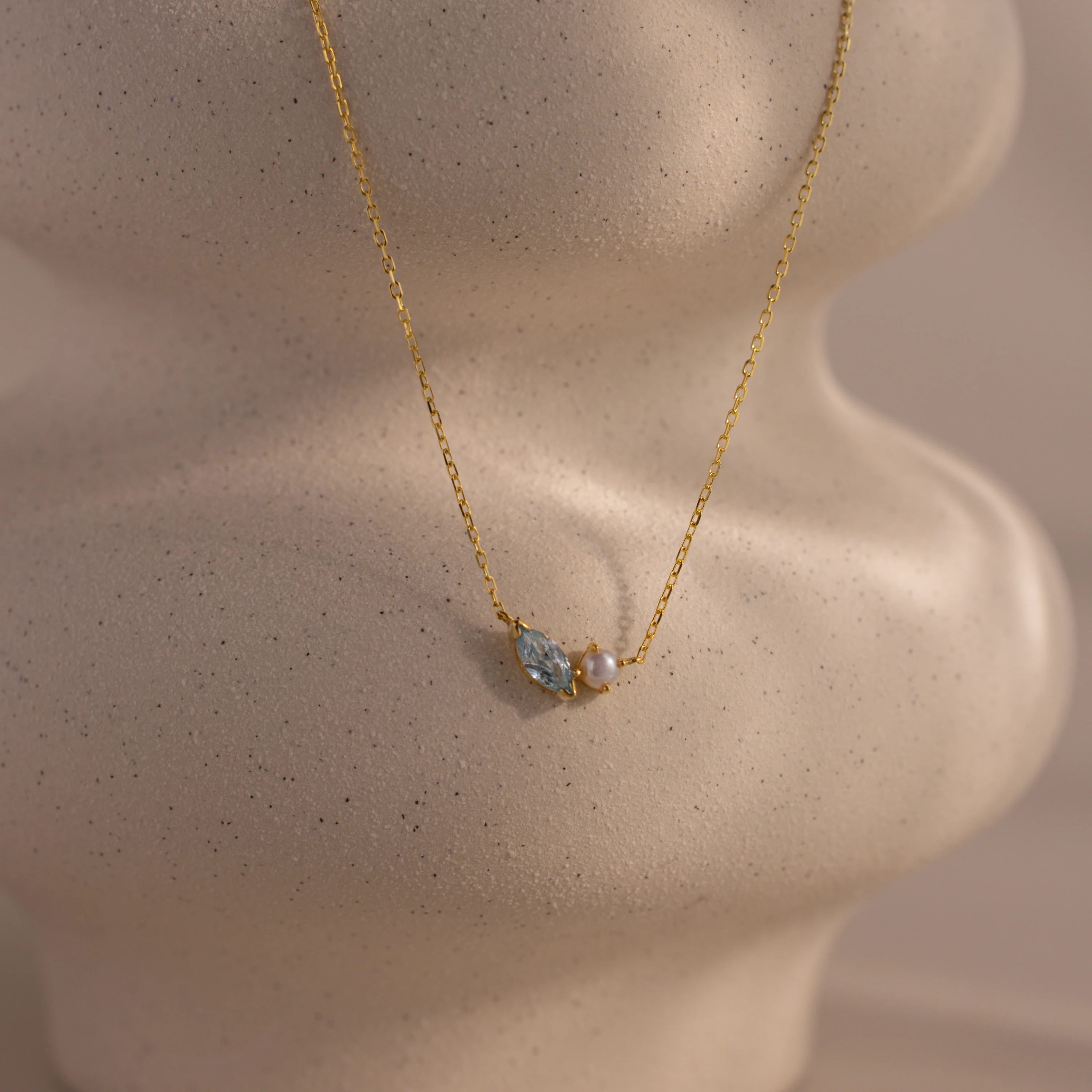 Marquise Birthstone & Pearl Necklace - Image 8