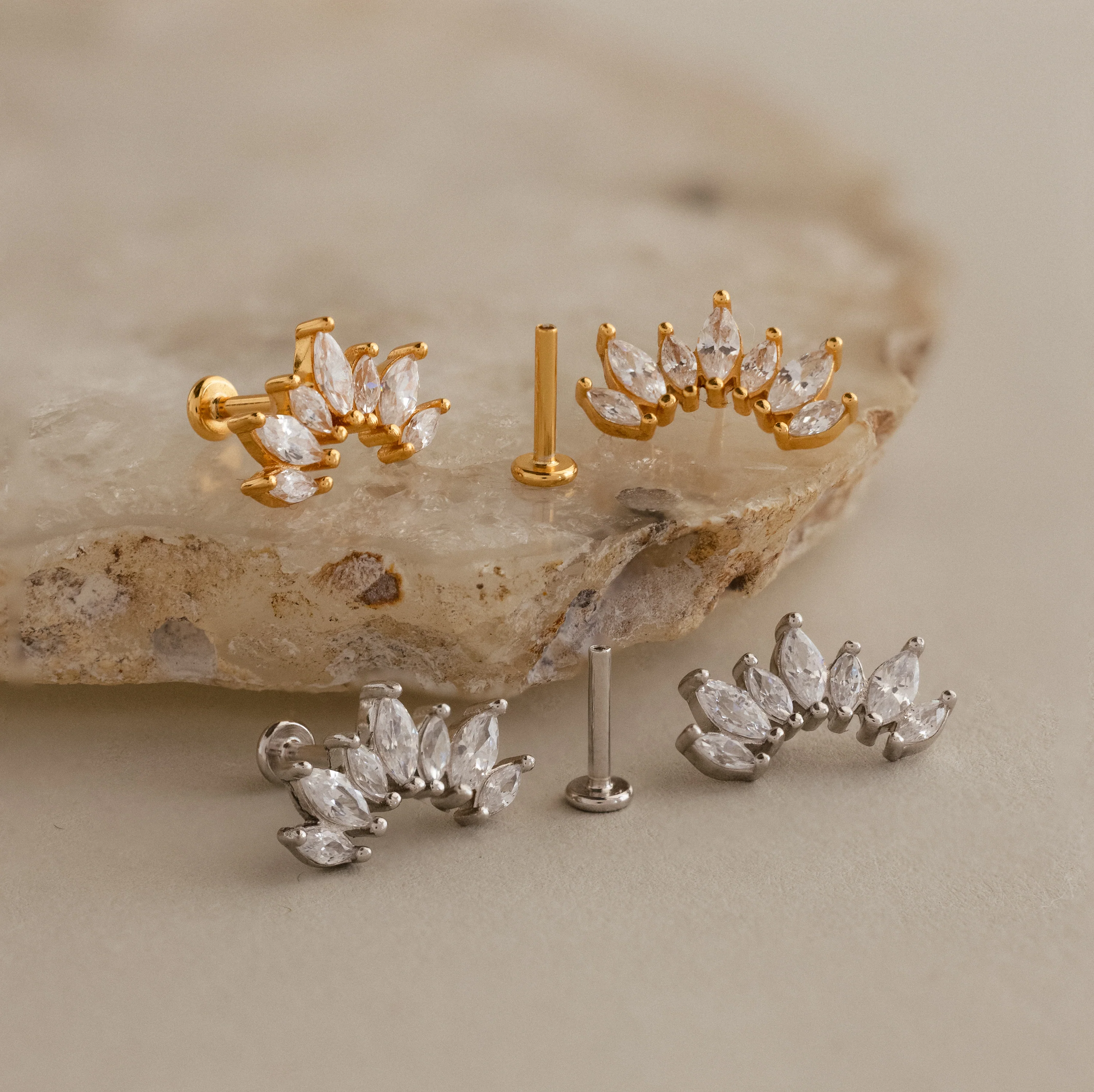 Marquise Diamond Flatback Climbers - Image 5