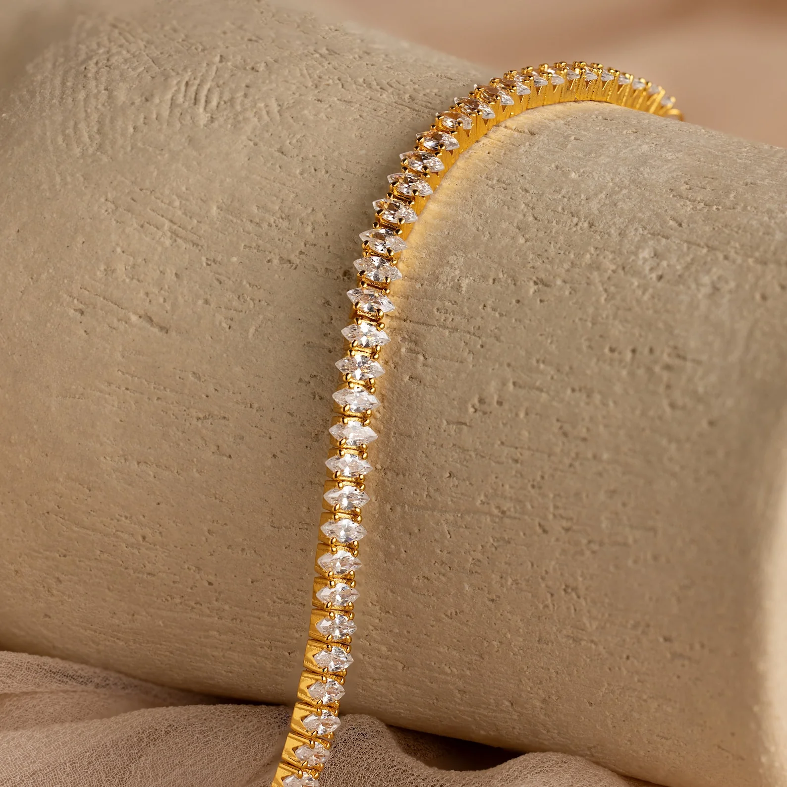 Marquise Diamond Tennis Bracelet - Image 5