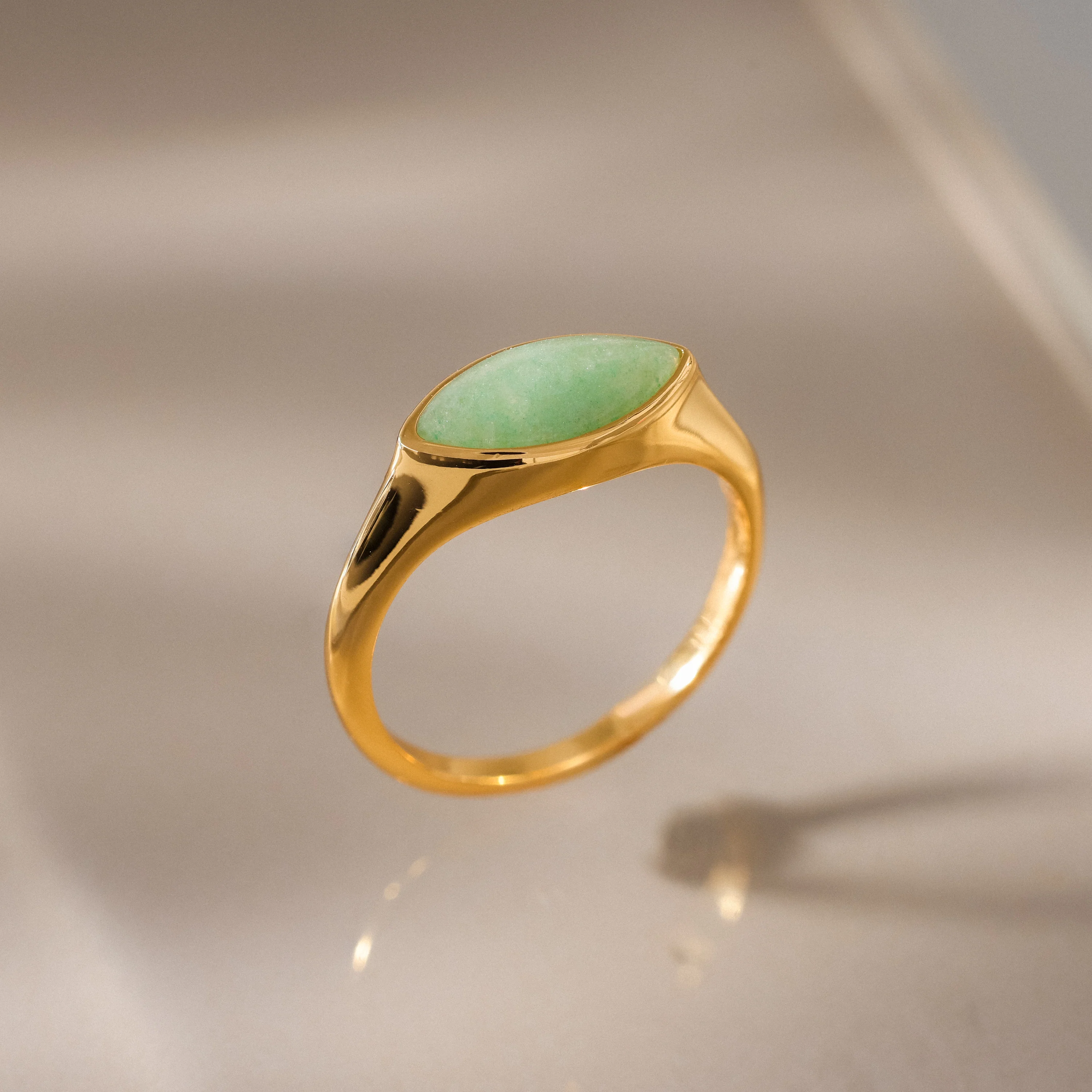 Marquise Jade Signet Ring - Image 5