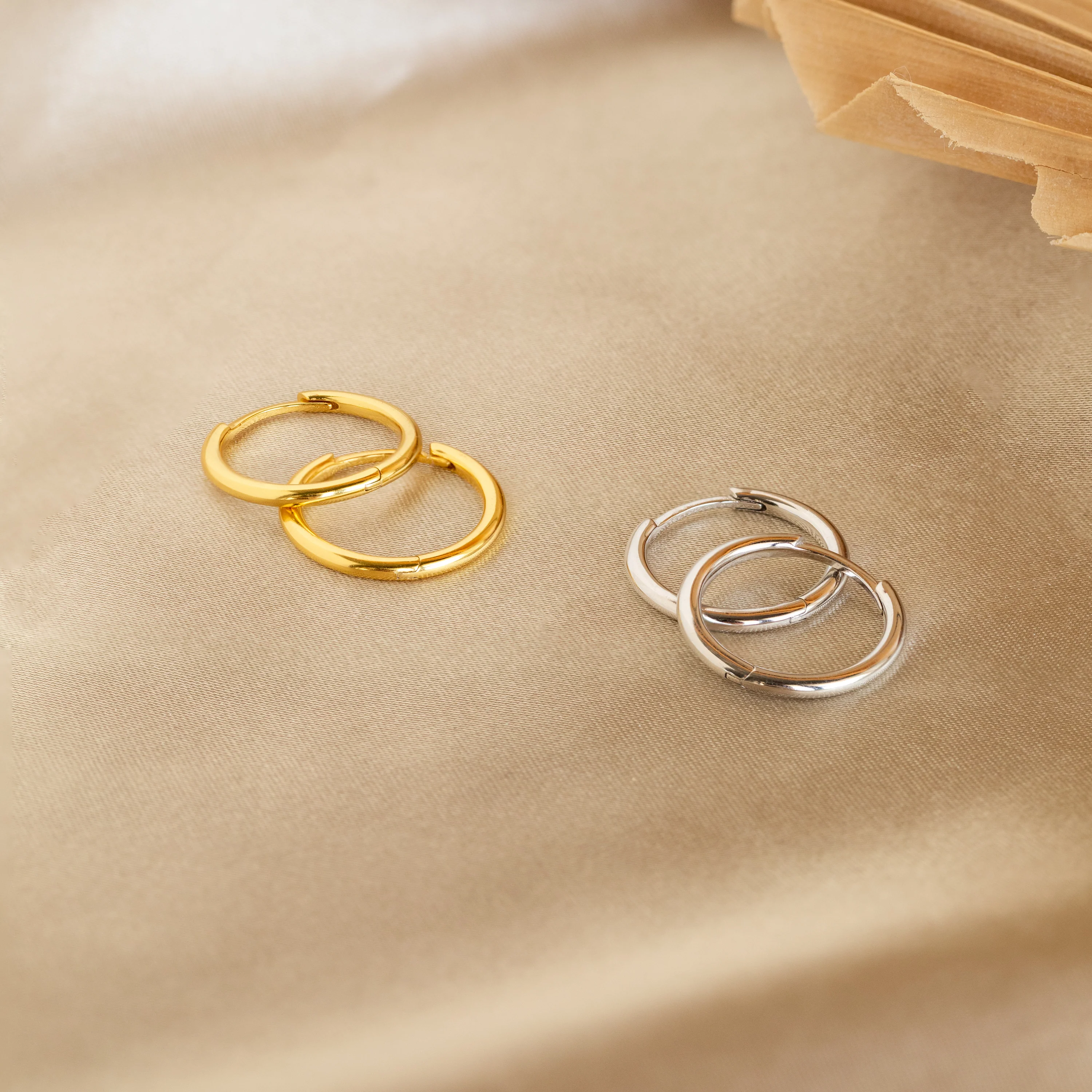 Medium Bold Hoops in Silver - Image 4