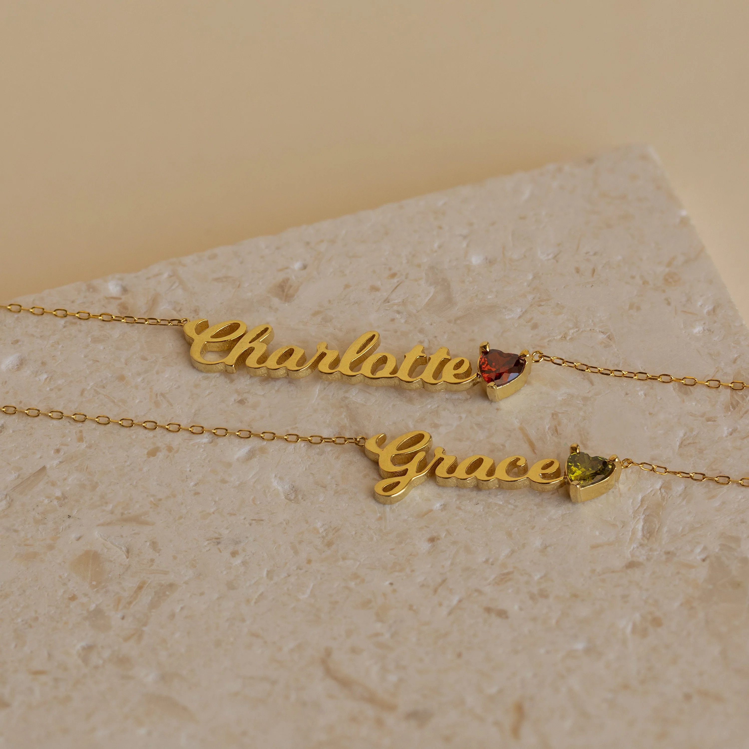 Mellow Name Heart Birthstone Necklace - Image 3