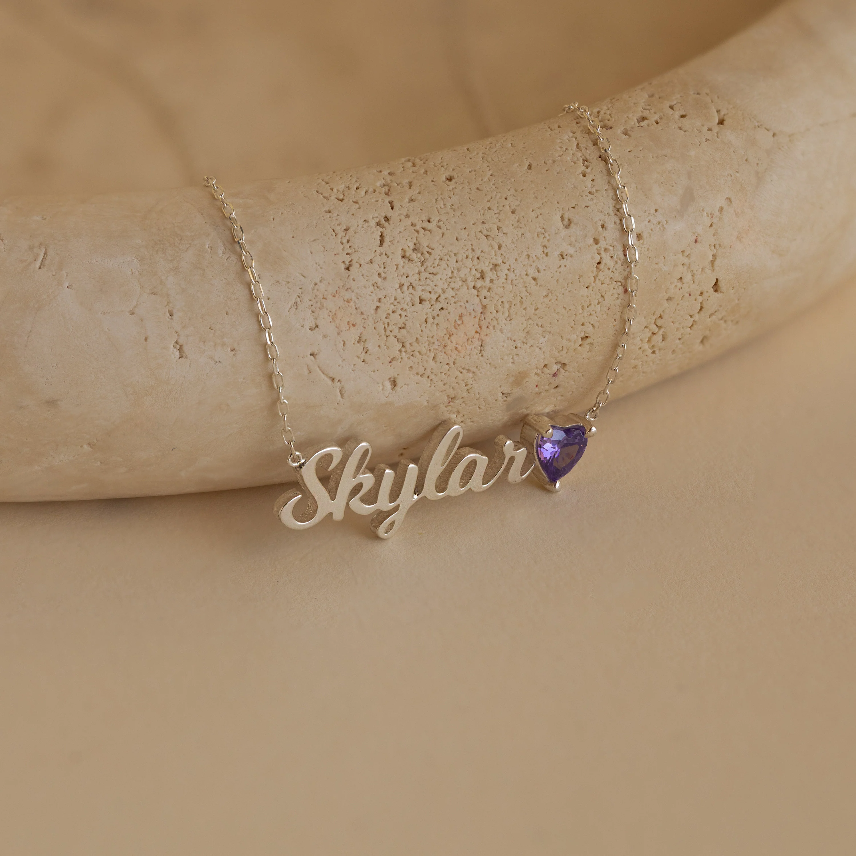 Mellow Name Heart Birthstone Necklace - Image 5