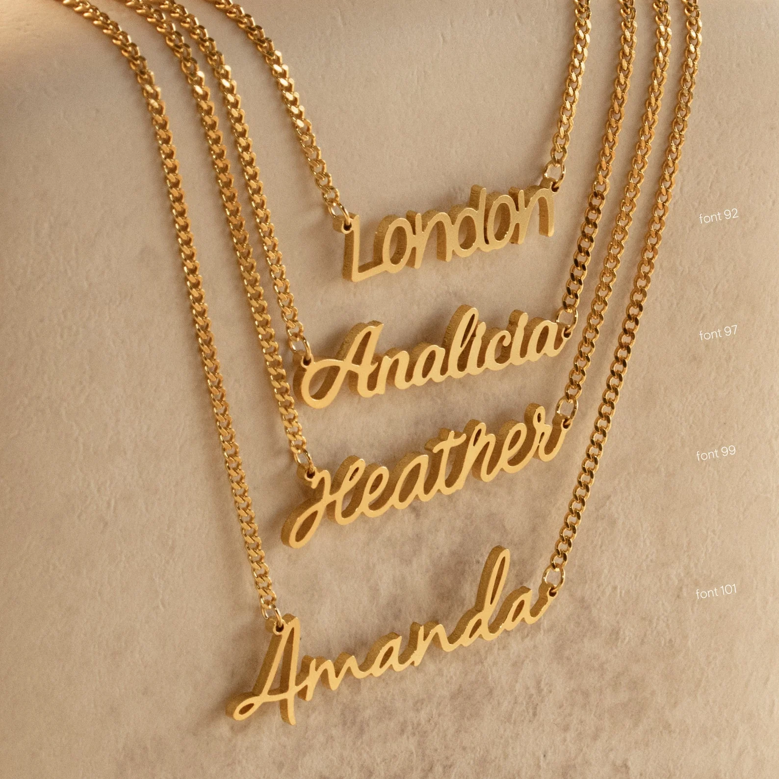 Mellow Name Necklace in Curb Chain - Image 2