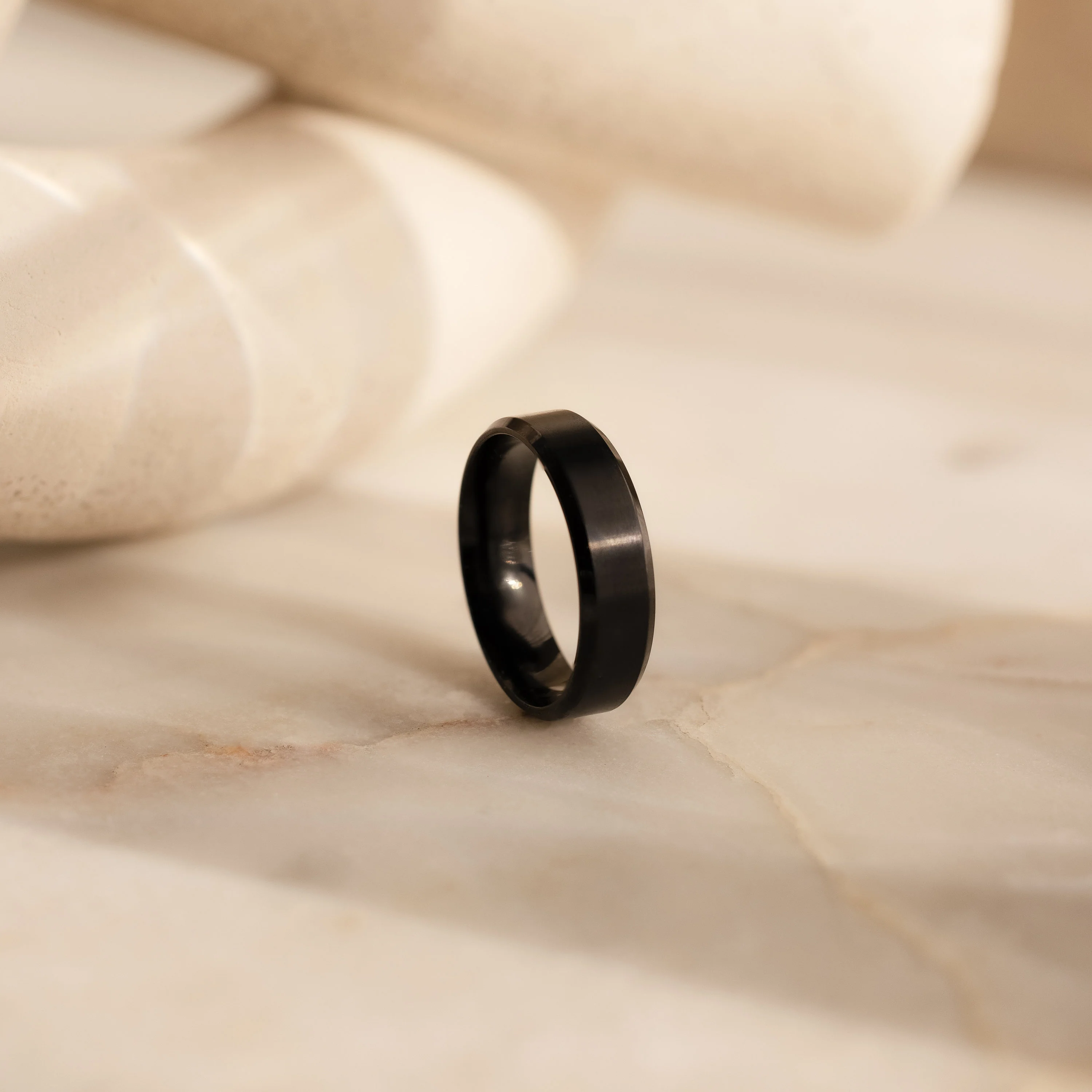 Men's Thick Black Ring - Image 4