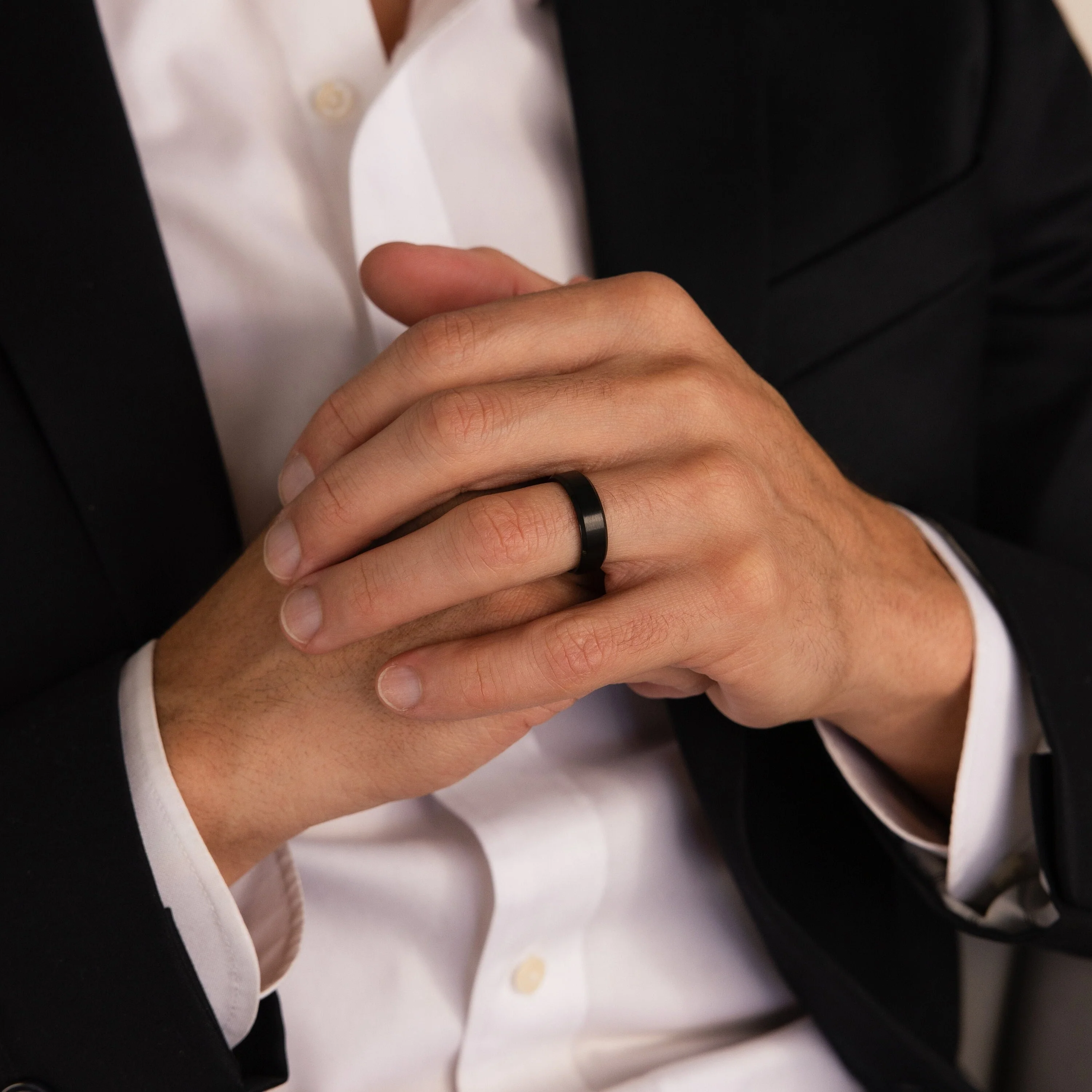 Men's Thick Black Ring - Image 5