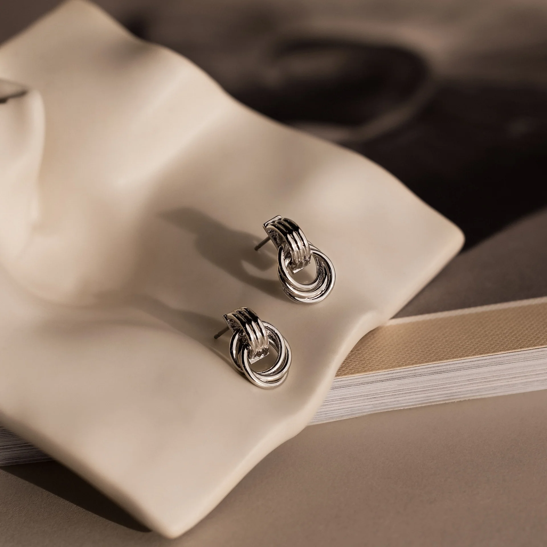 Micro Triple Knot Earrings - Image 6