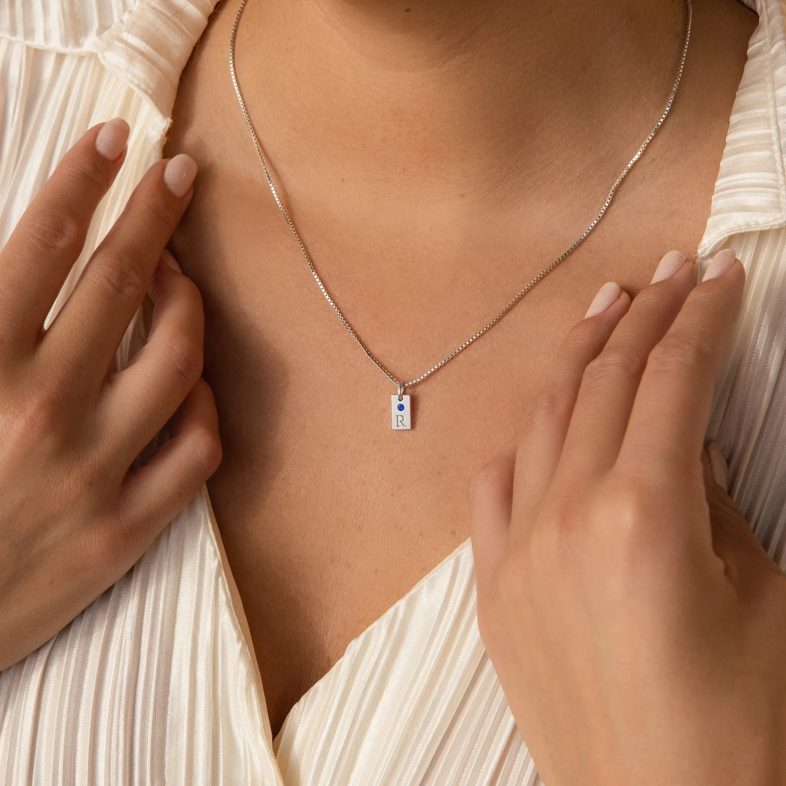 Mini Birthstone Tag Necklace - Image 5