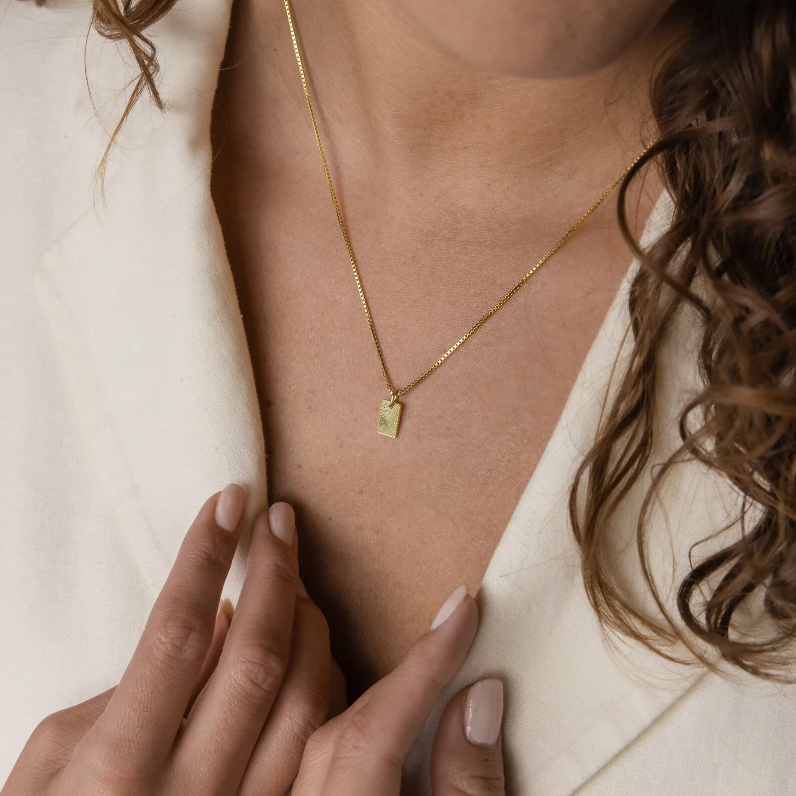 Mini Fingerprint Tag Necklace - Image 2