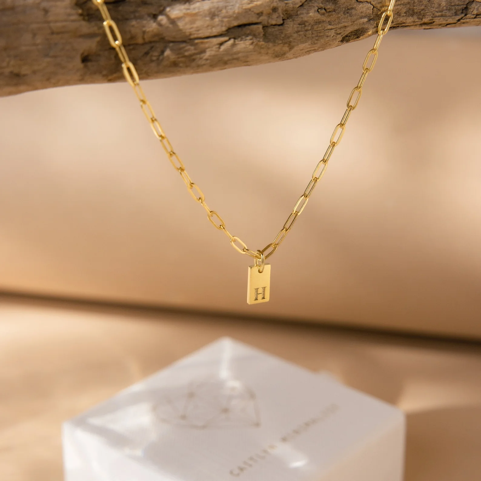 Mini Initial Paperclip Necklace - Image 3