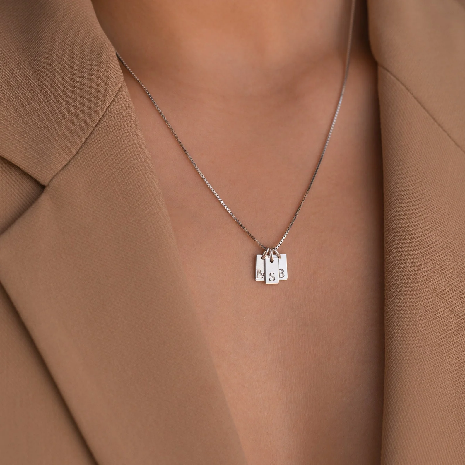 Mini Initial Tag Necklace - Image 3