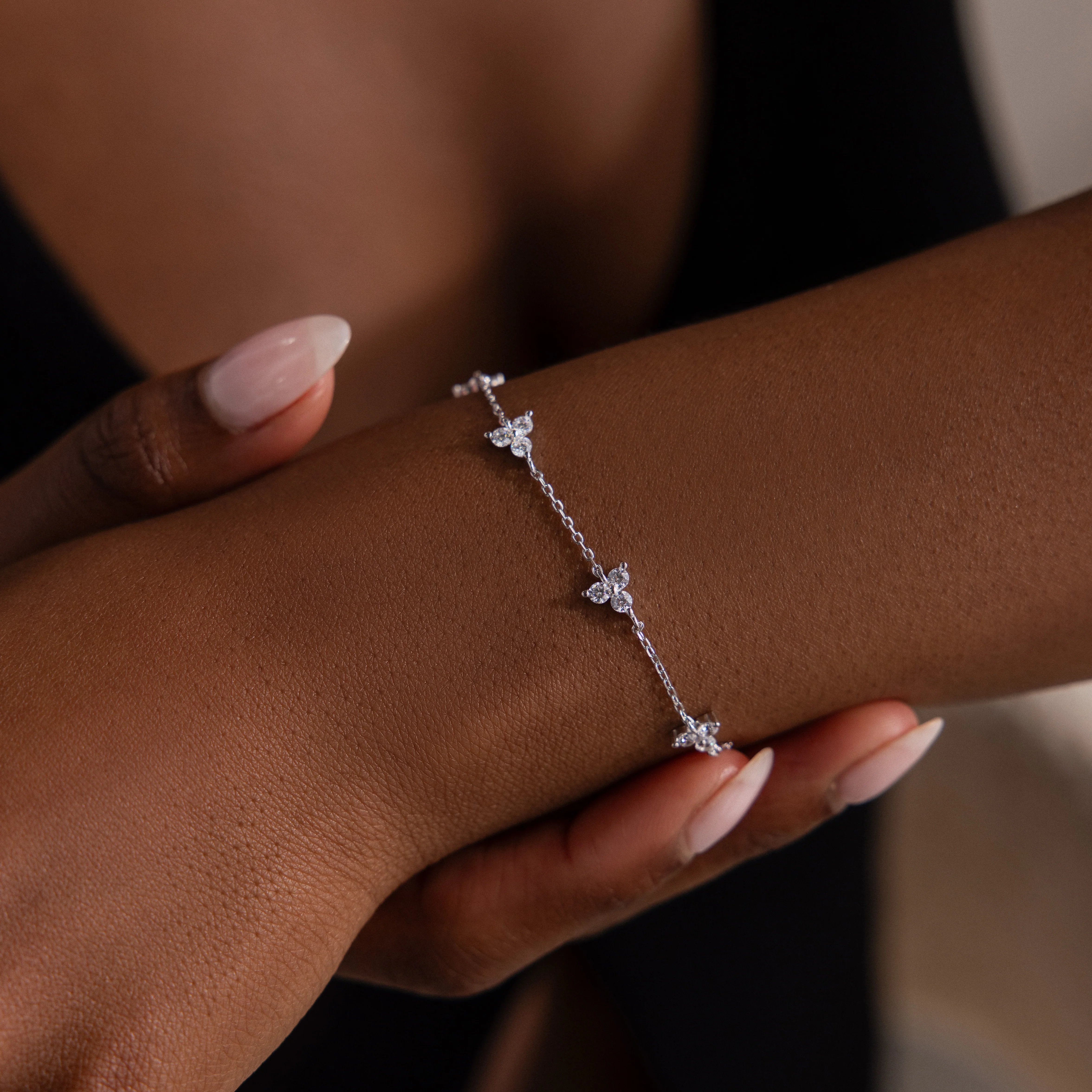 Mini Lily Diamond Bracelet in Silver - Image 2
