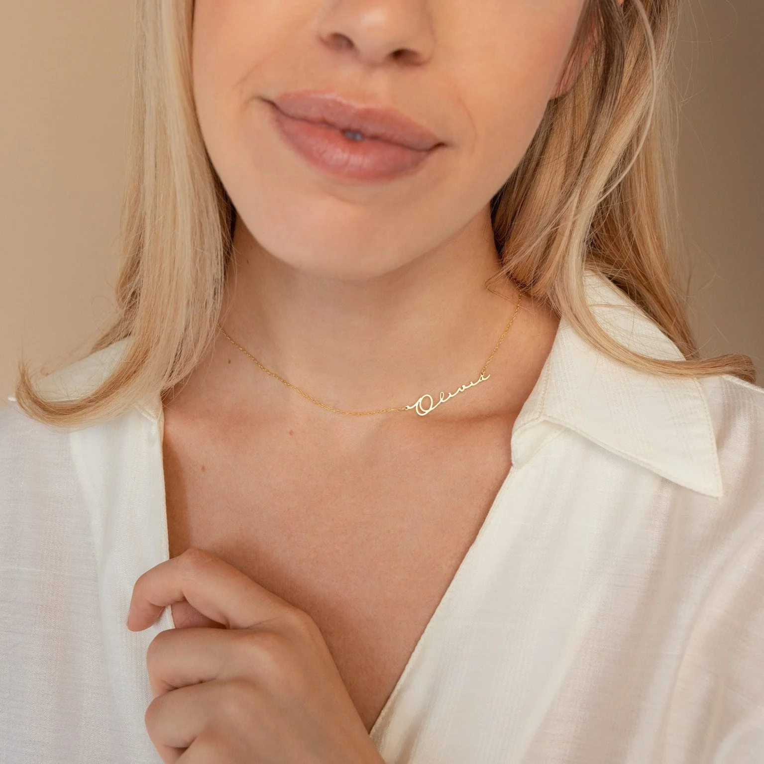 Minimal Sideways Name Necklace - Image 3