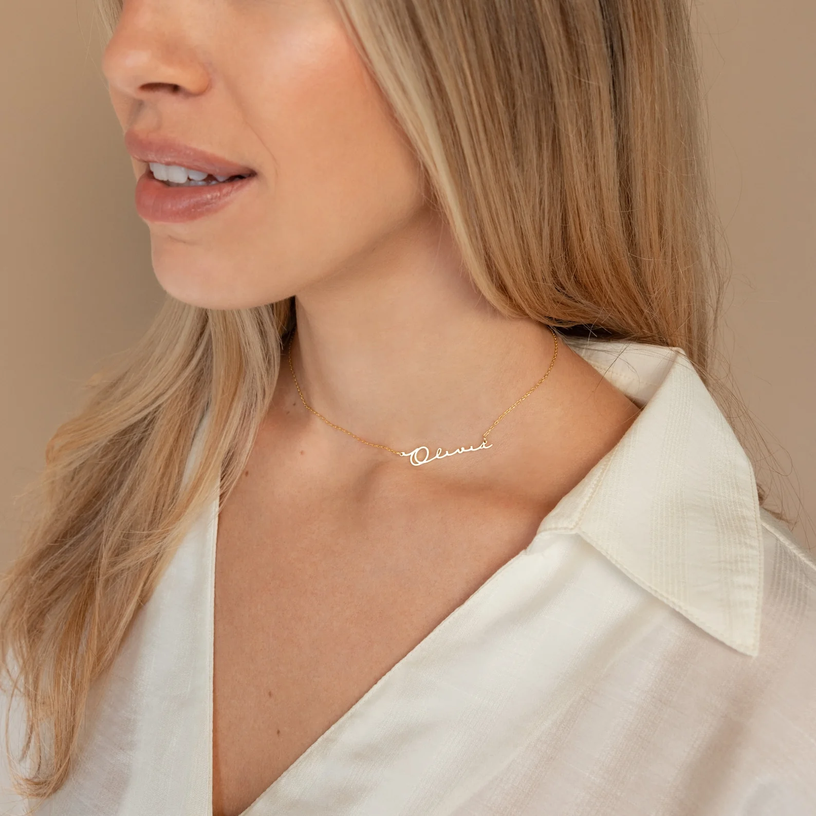 Minimal Sideways Name Necklace - Image 7
