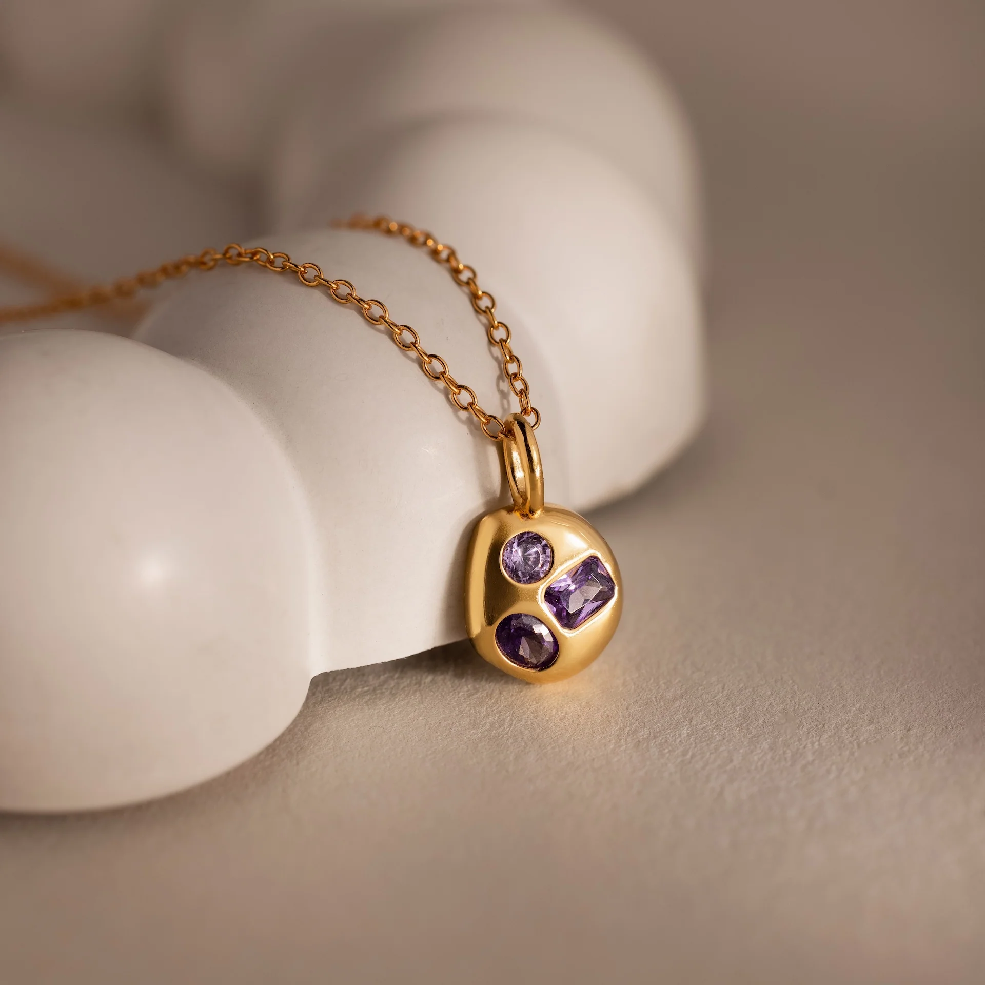Mixed Amethyst Capsule Necklace - Image 3