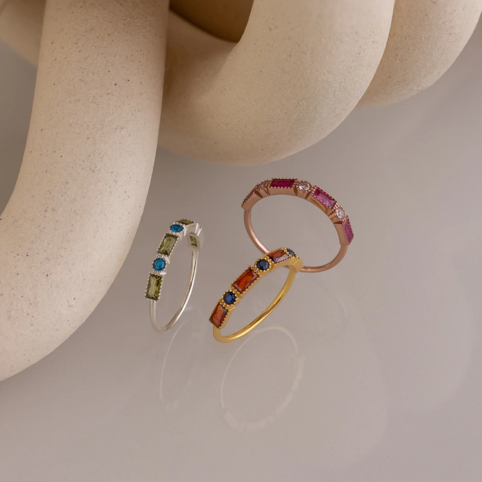 Mixed Art Deco Birthstone Ring - Image 8