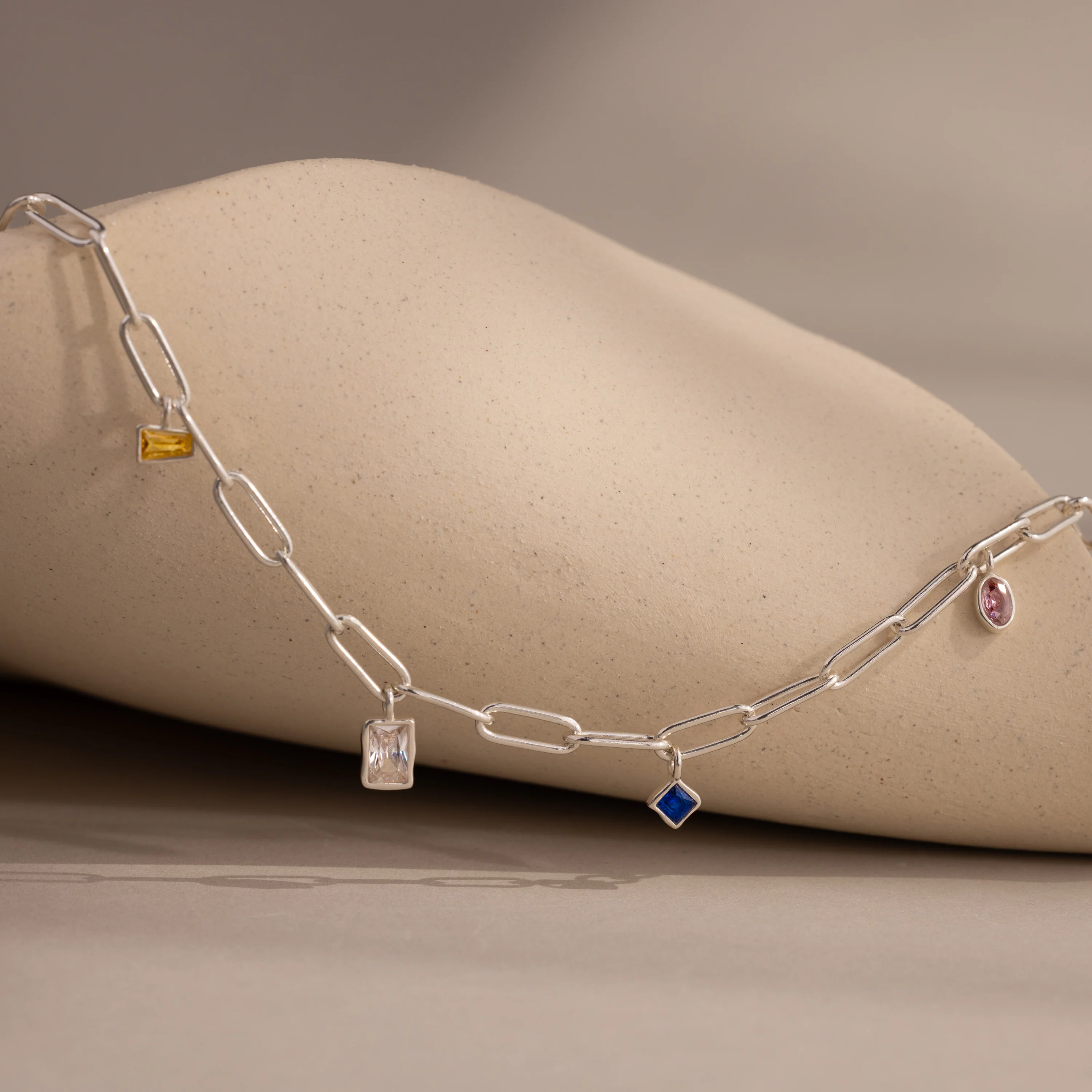 Mixed Birthstone Charm Necklace - Image 4