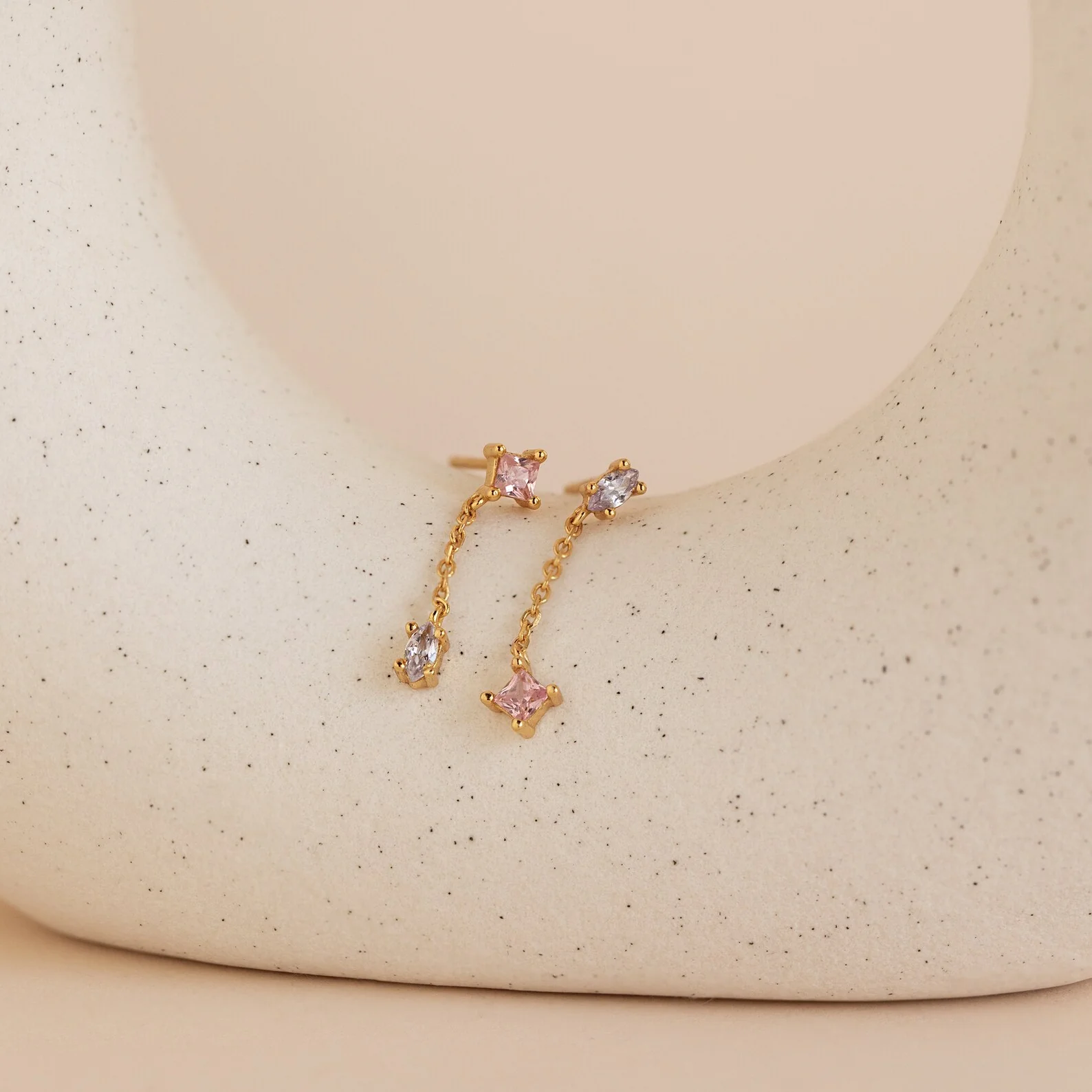 Mixed Crystal Drop Earrings - Image 3