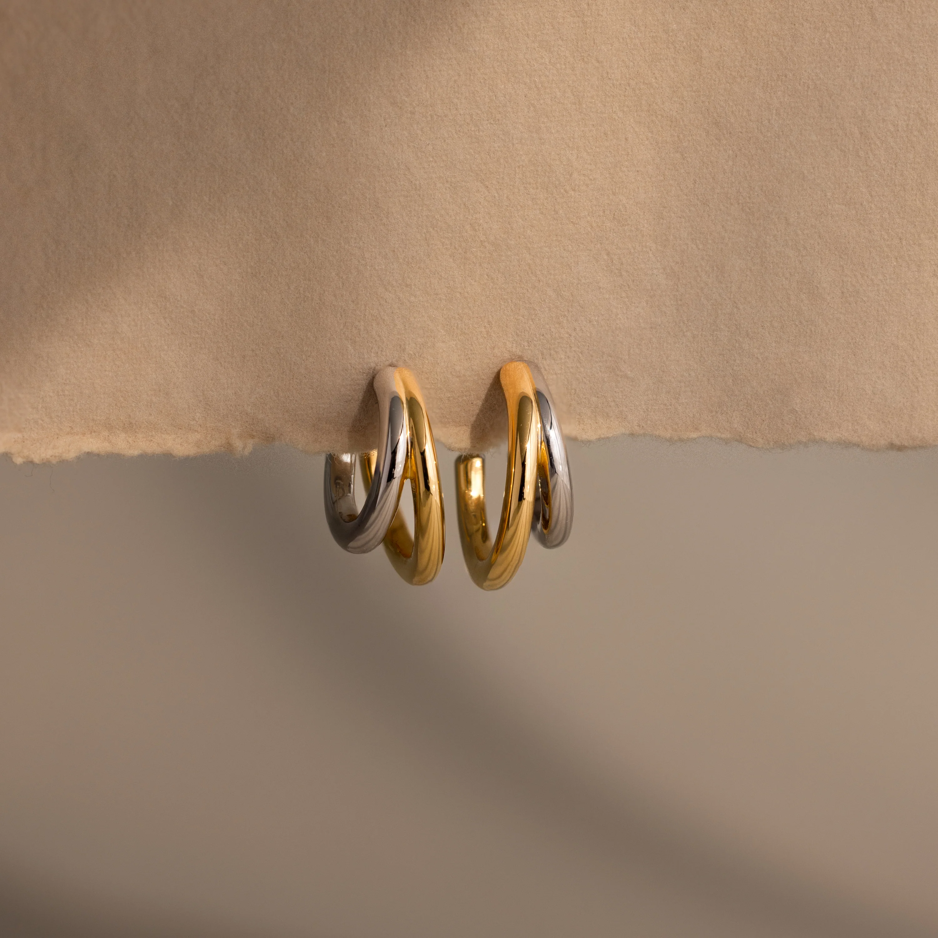 Mixed Metal Duo Hoops