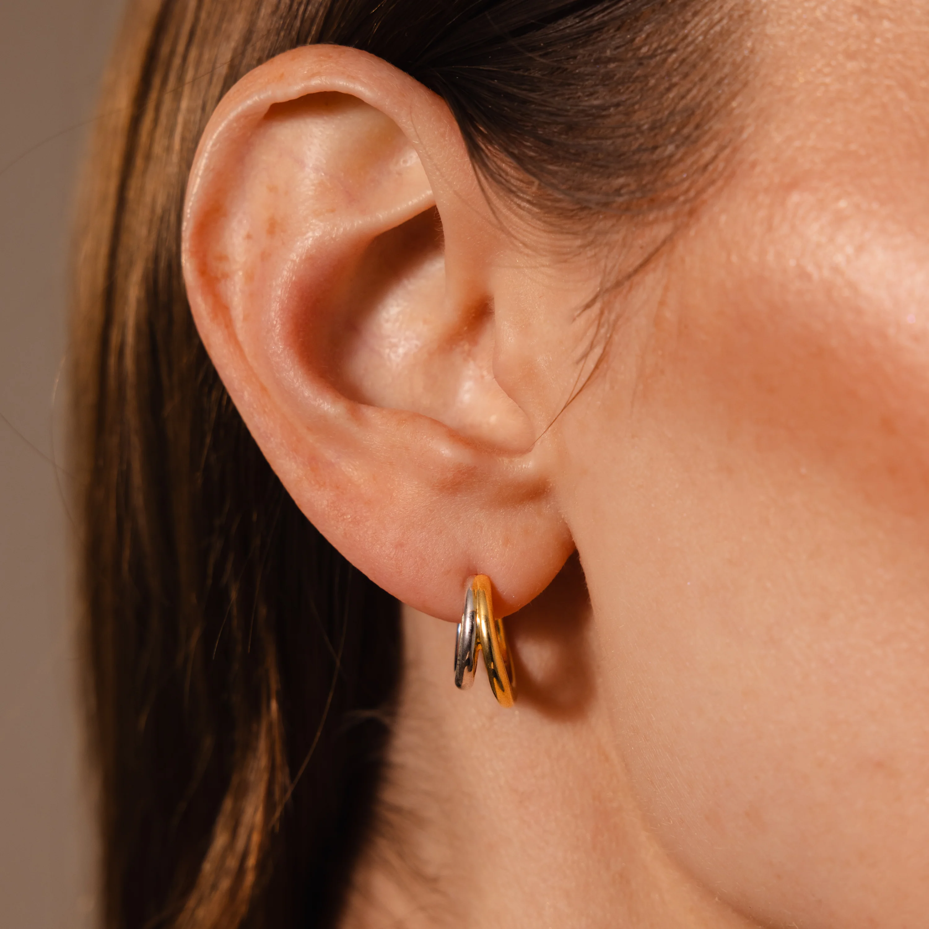 Mixed Metal Duo Hoops - Image 2