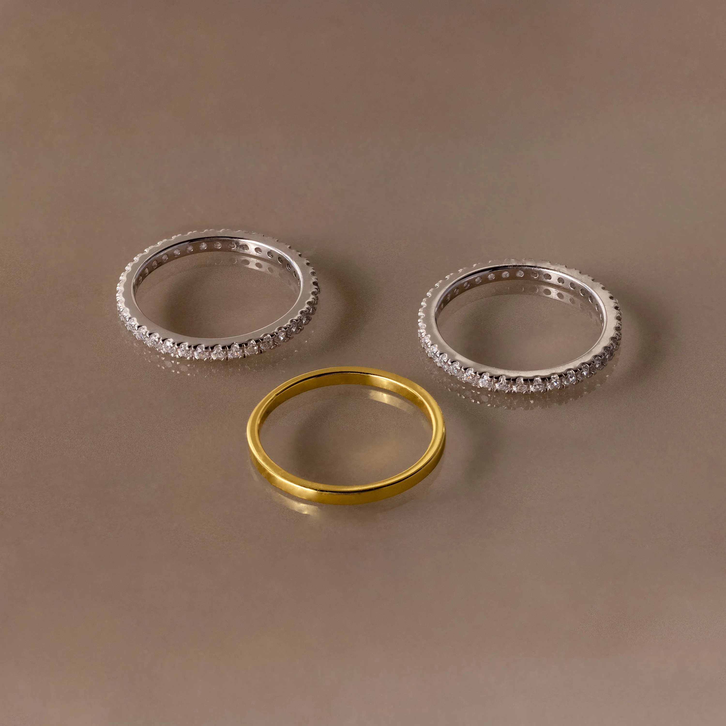Mixed Metal Eternity Ring Set - Image 4