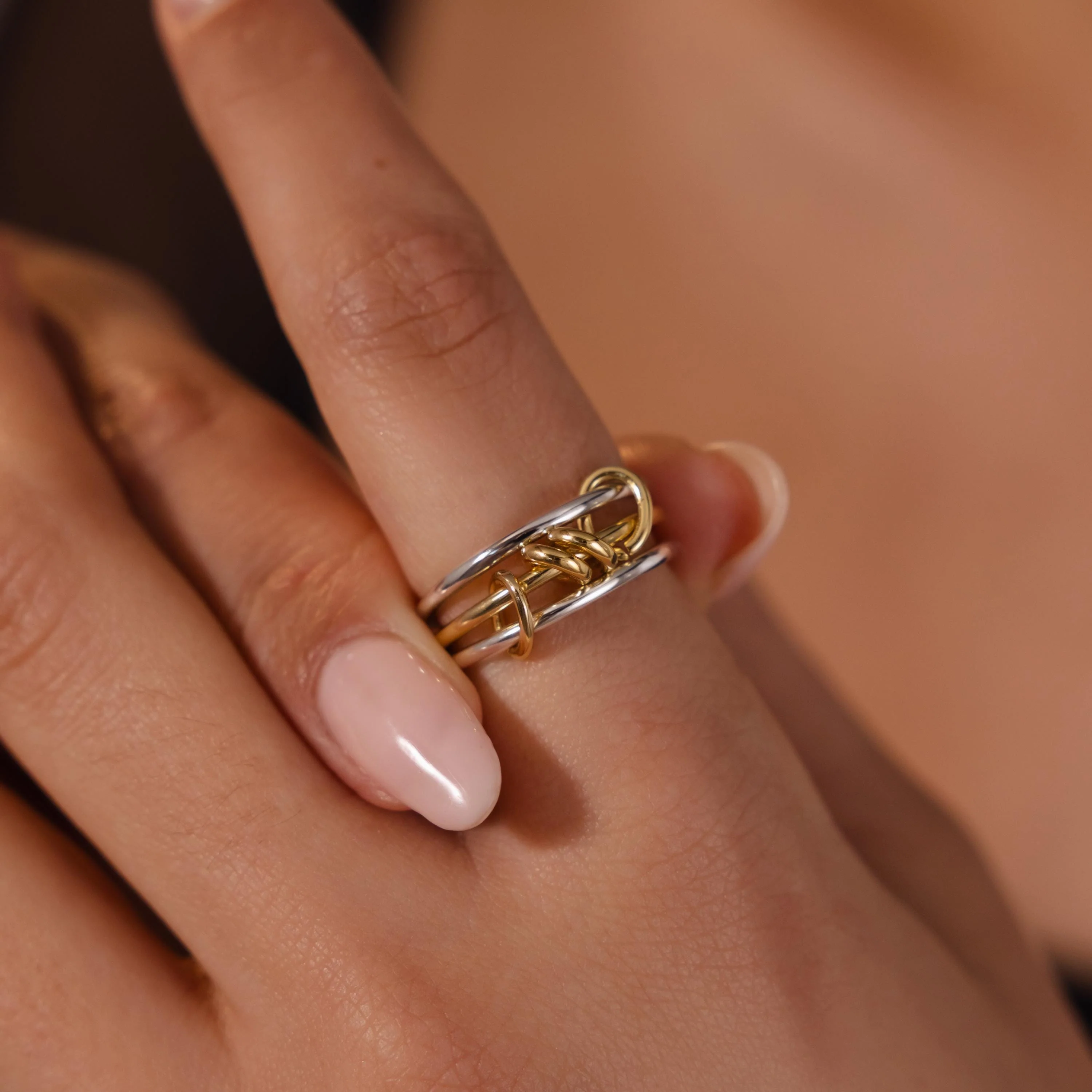 Mixed Metal Linked Ring Set - Image 4