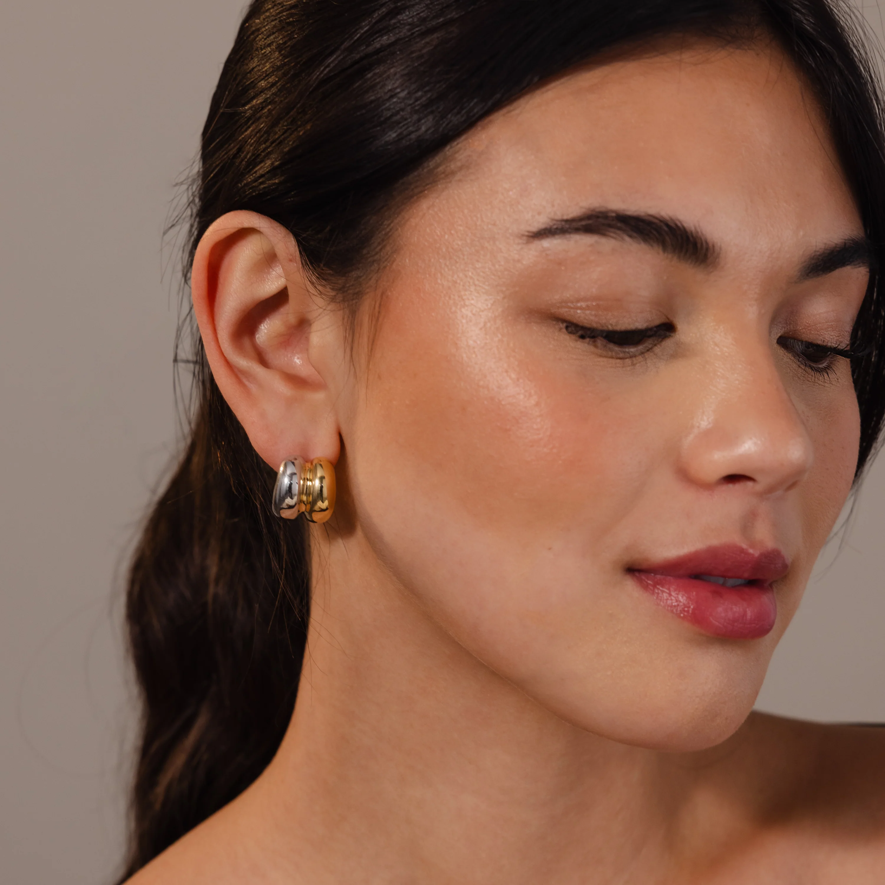 Mixed Metal Puff Studs - Image 6
