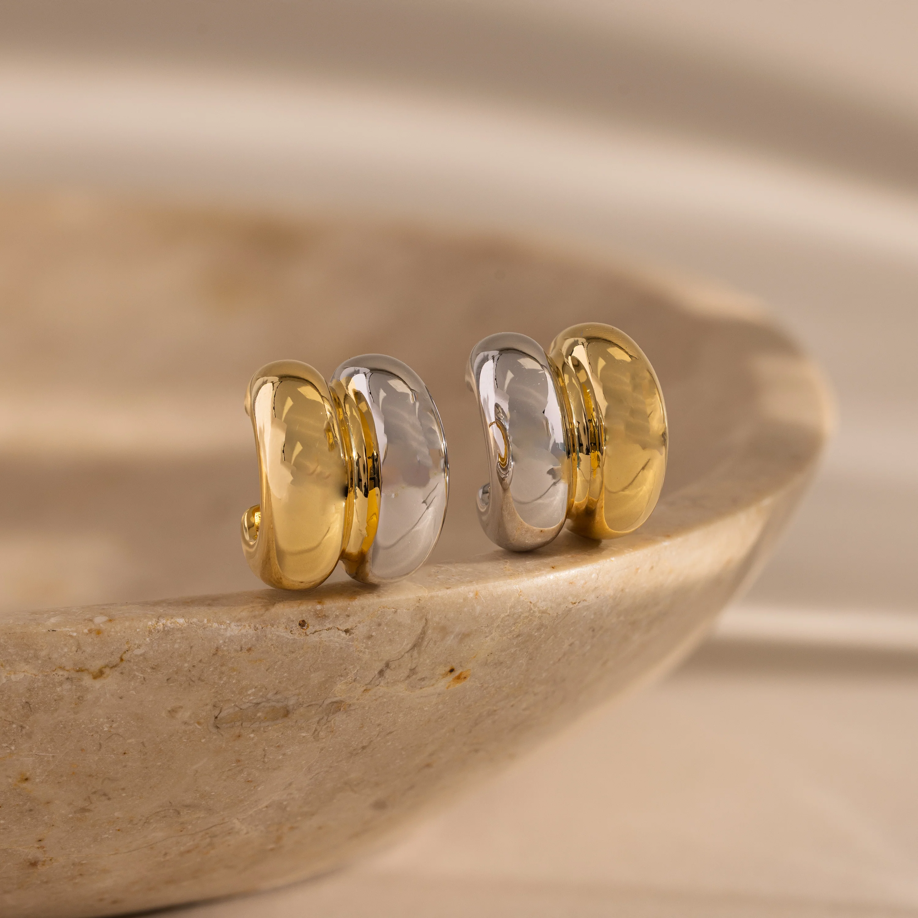 Mixed Metal Puff Studs - Image 7