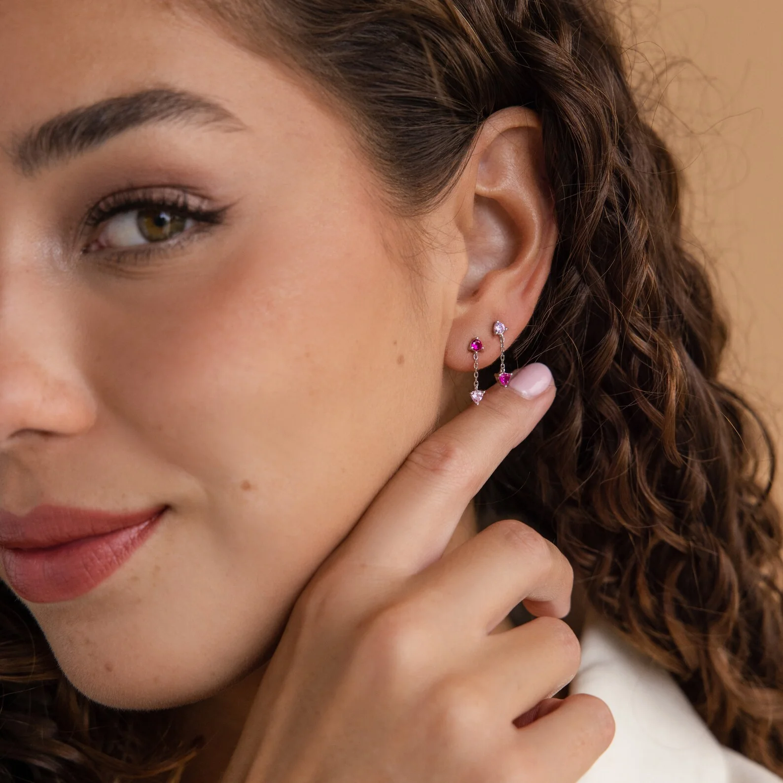 Mixed Pink Drop Earrings - Image 4