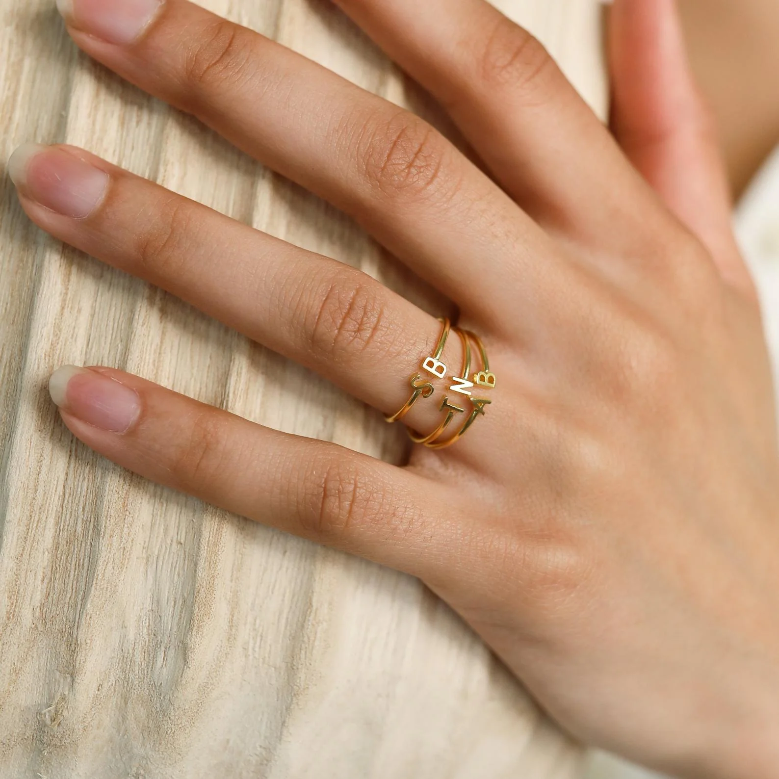 Modern Duo Initial Ring - Image 5