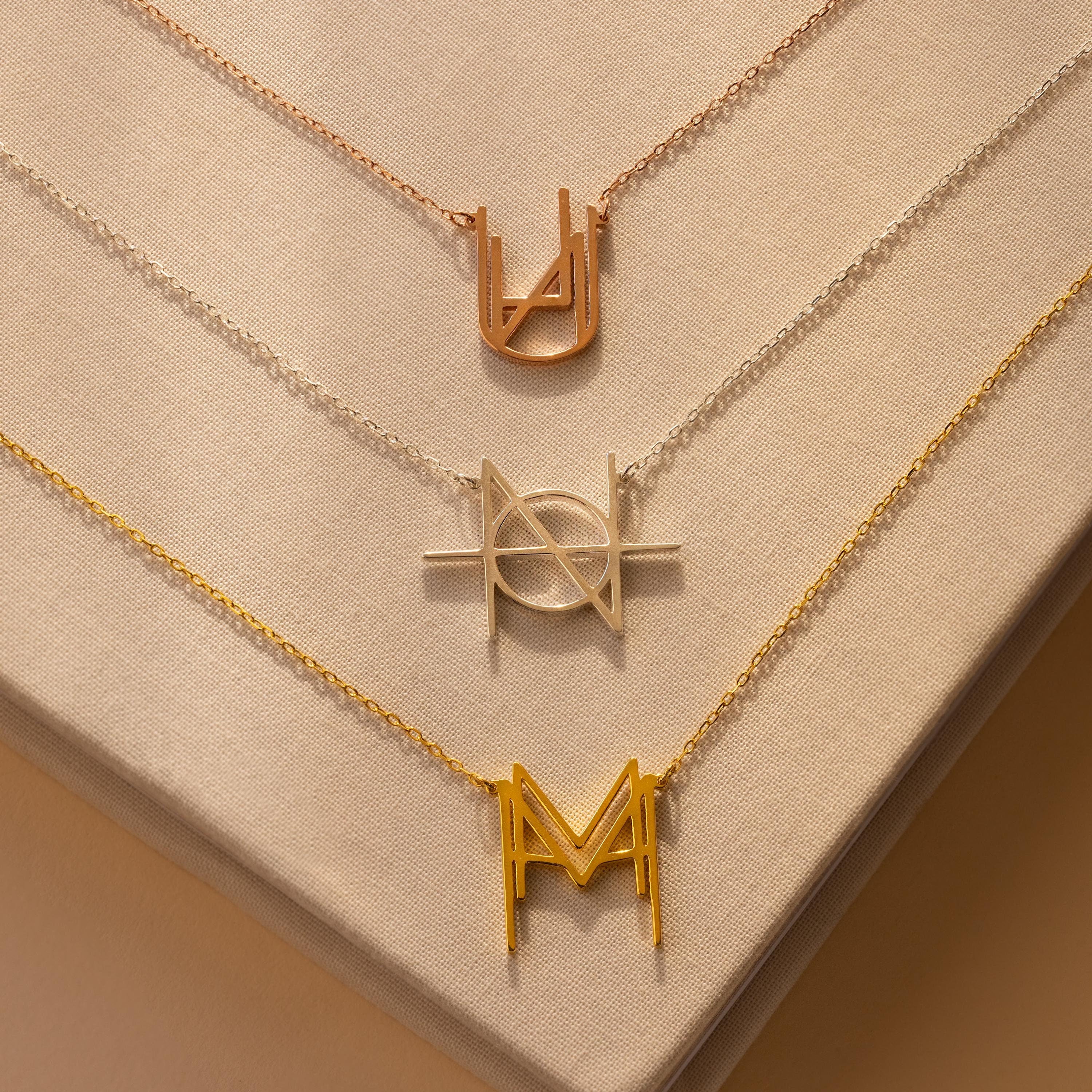 Modern Name Monogram Necklace - Image 3