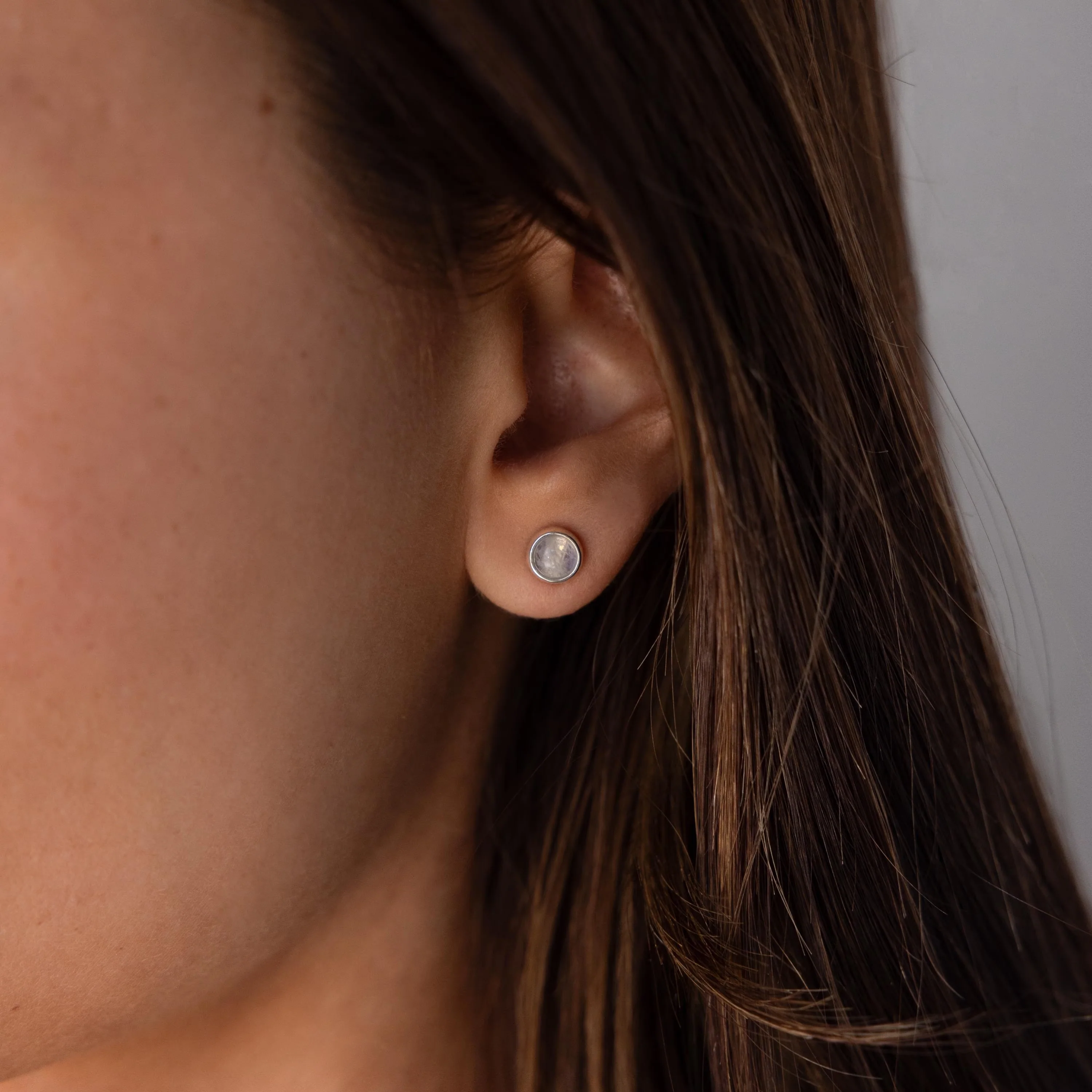 Moonstone Bezel Studs - Image 4