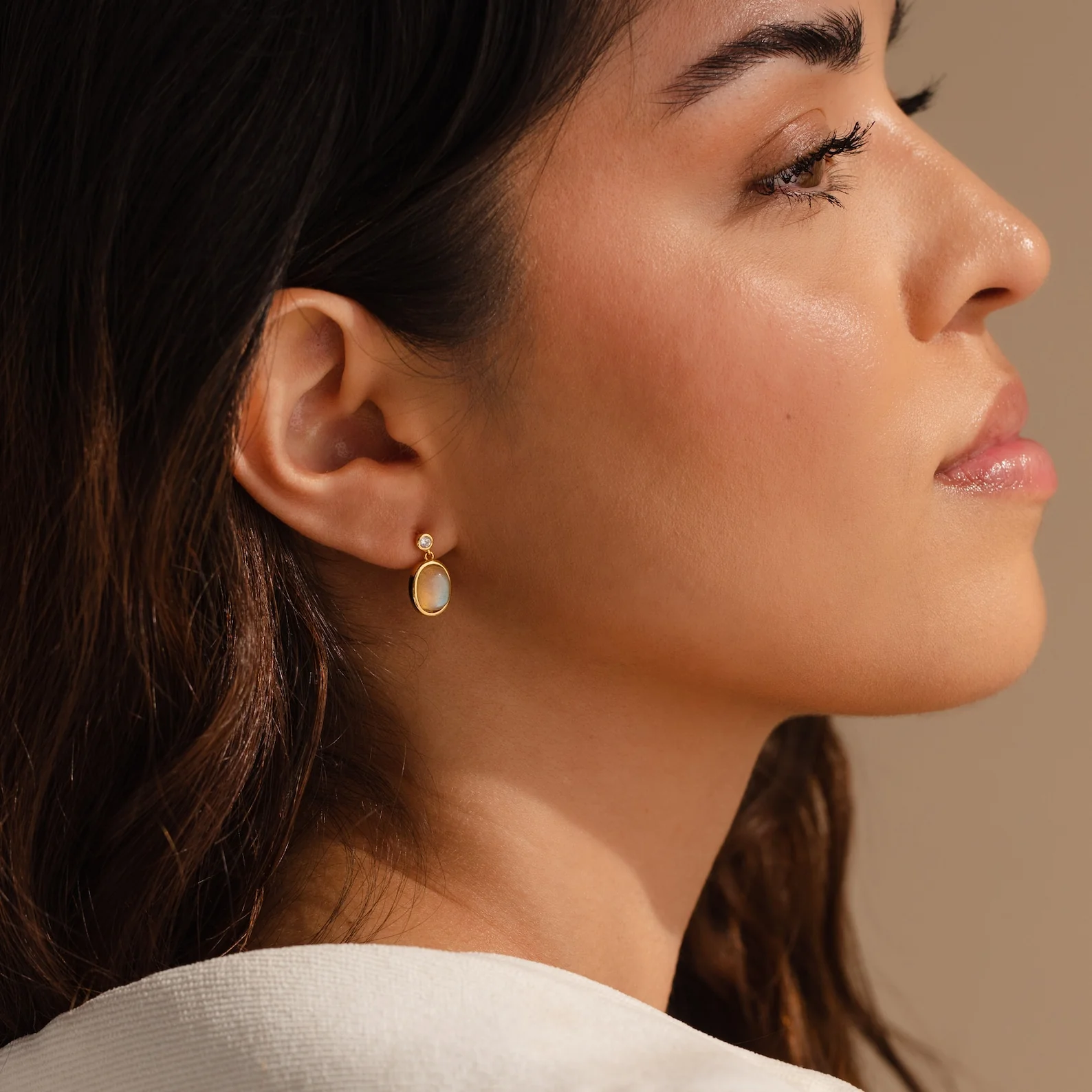 Moonstone Drop Earrings - Image 3