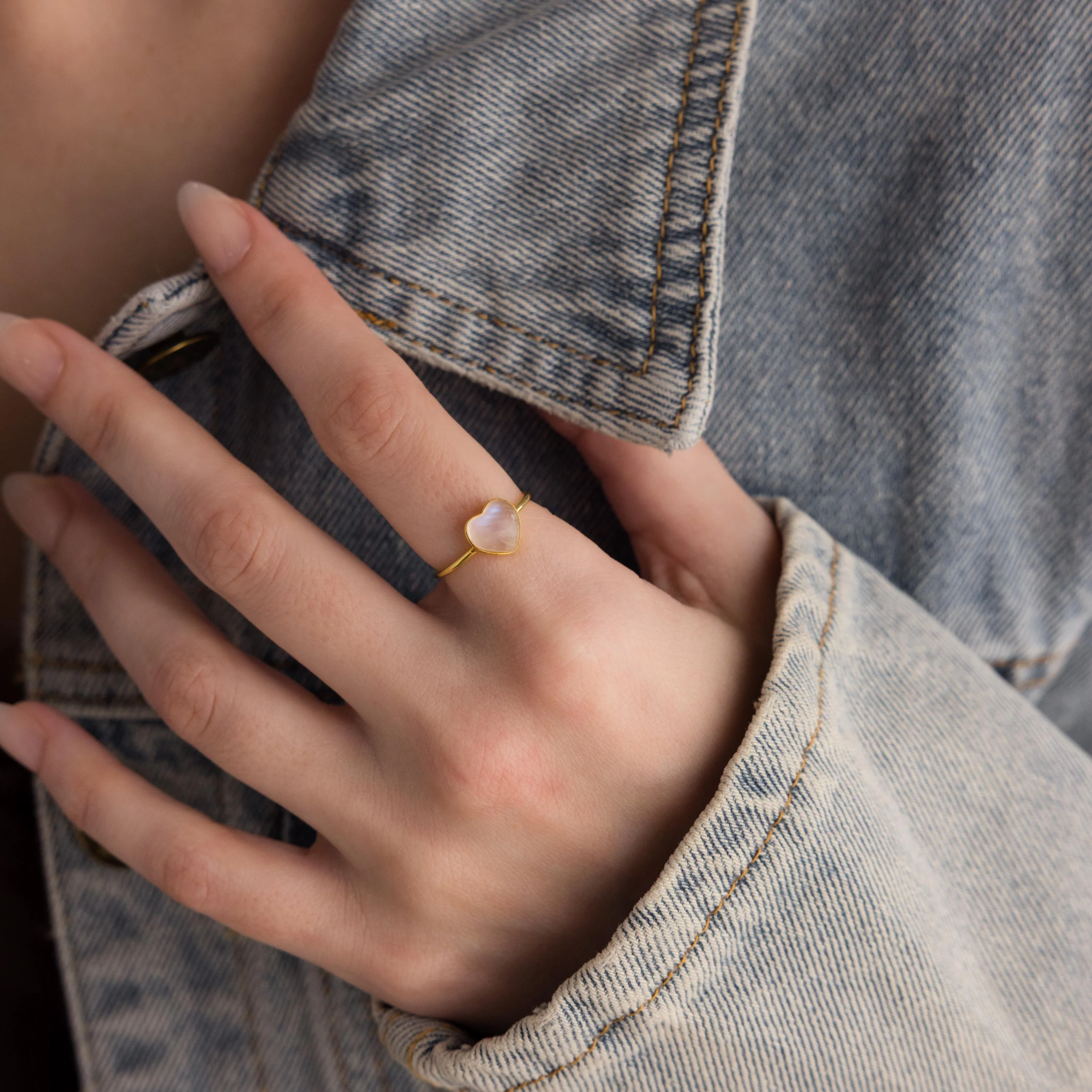 Moonstone Heart Ring - Image 2