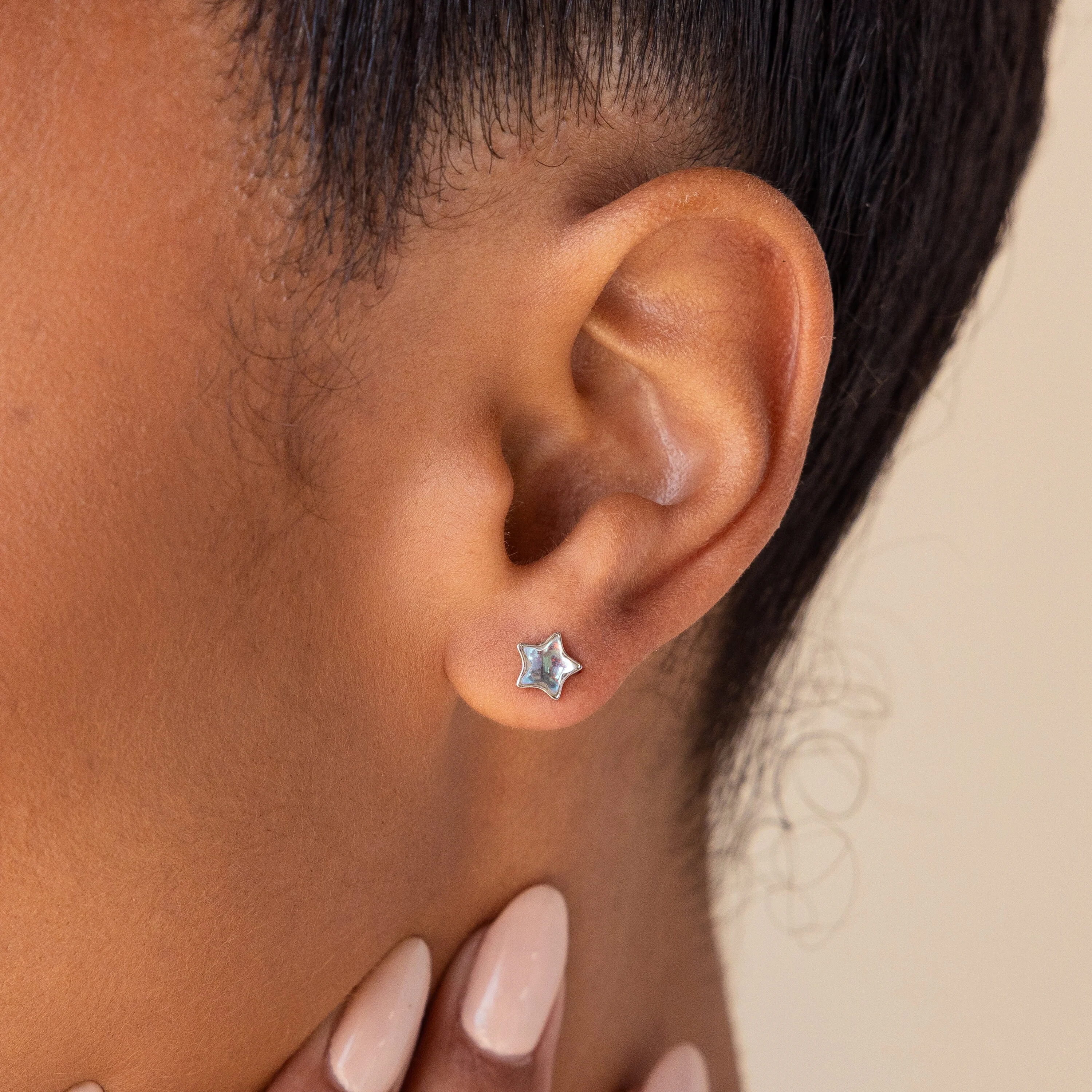 Moonstone Star Studs - Image 4