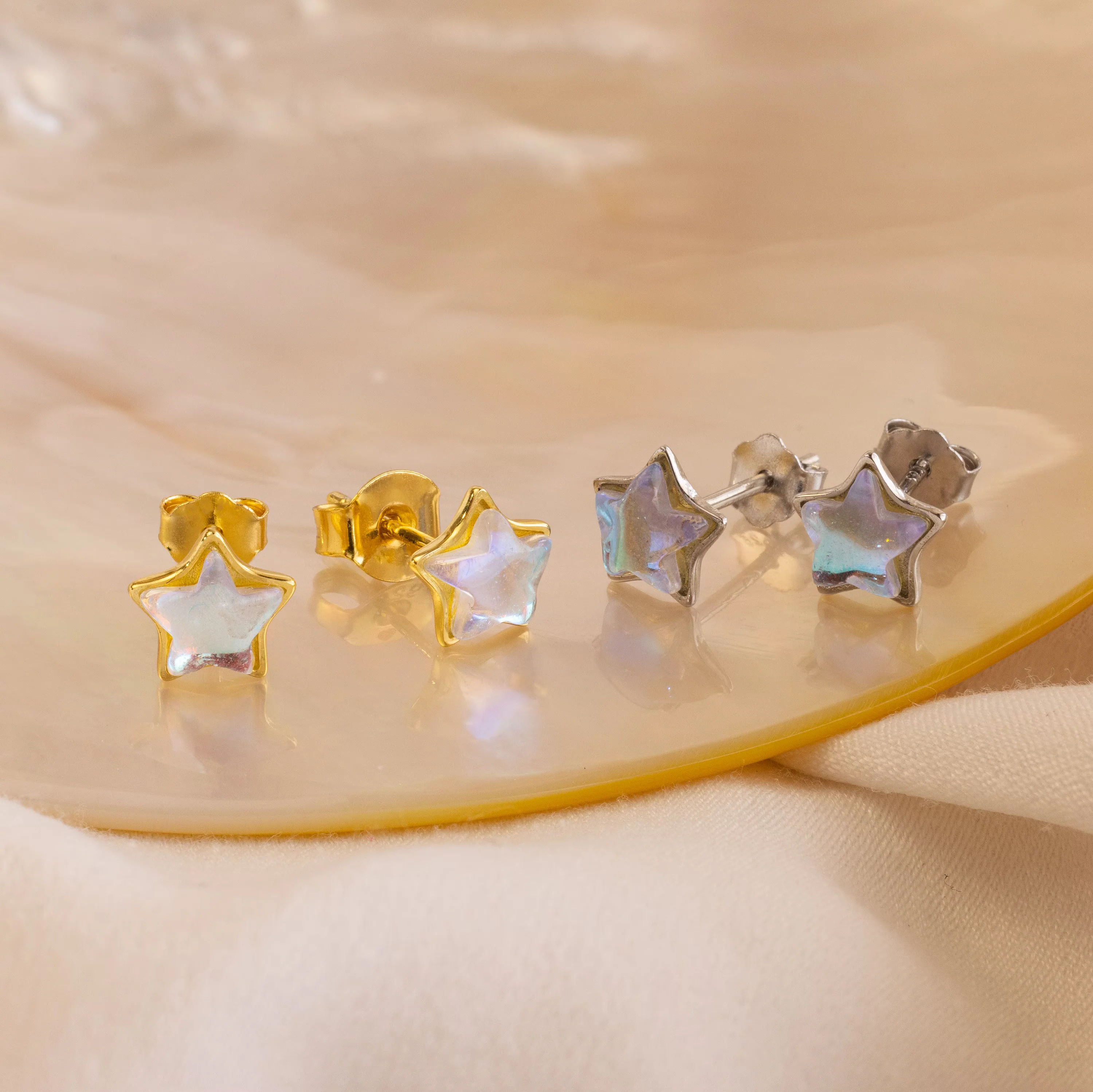 Moonstone Star Studs - Image 7