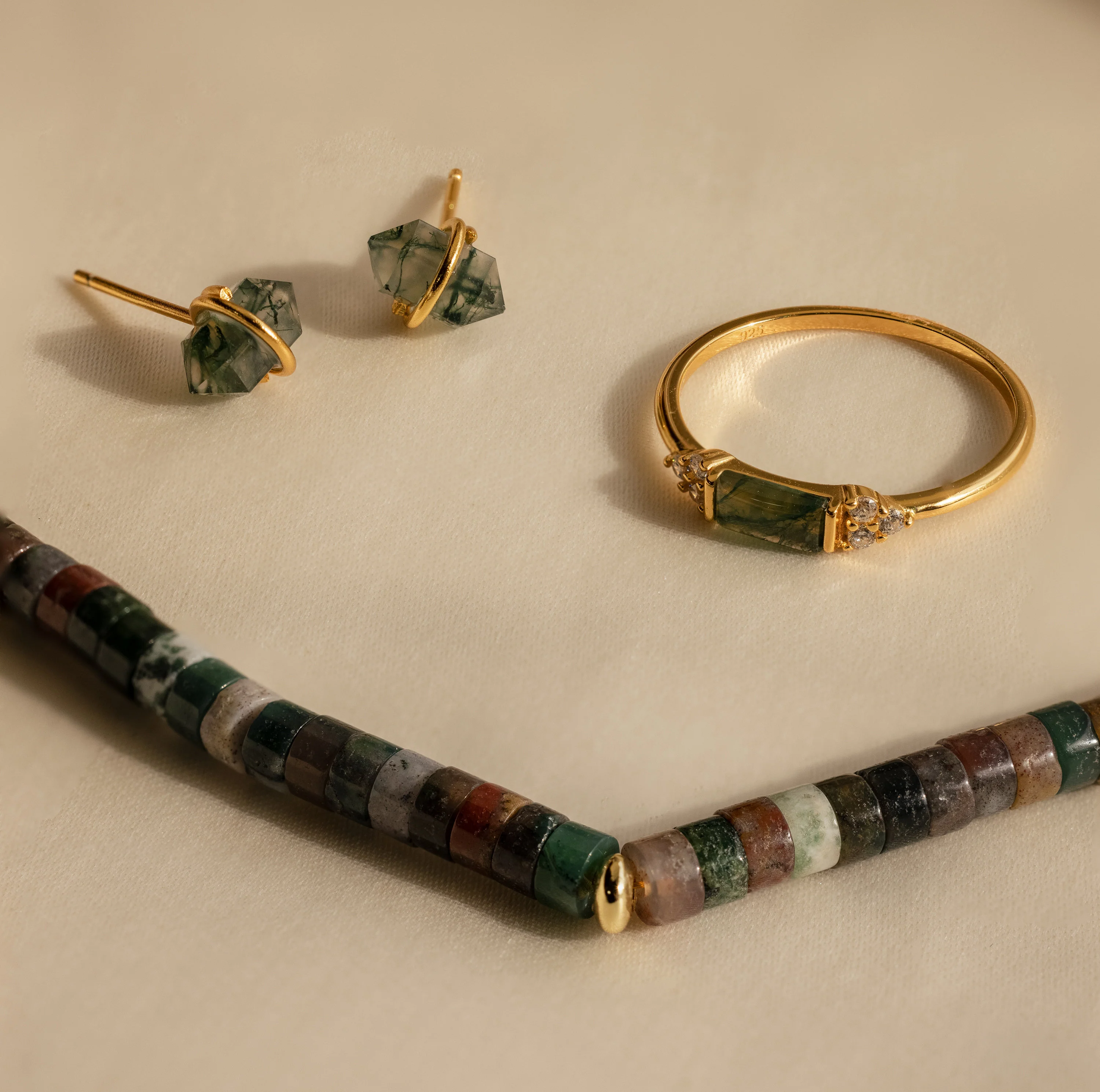 Moss Agate Beaded Necklace - Image 7