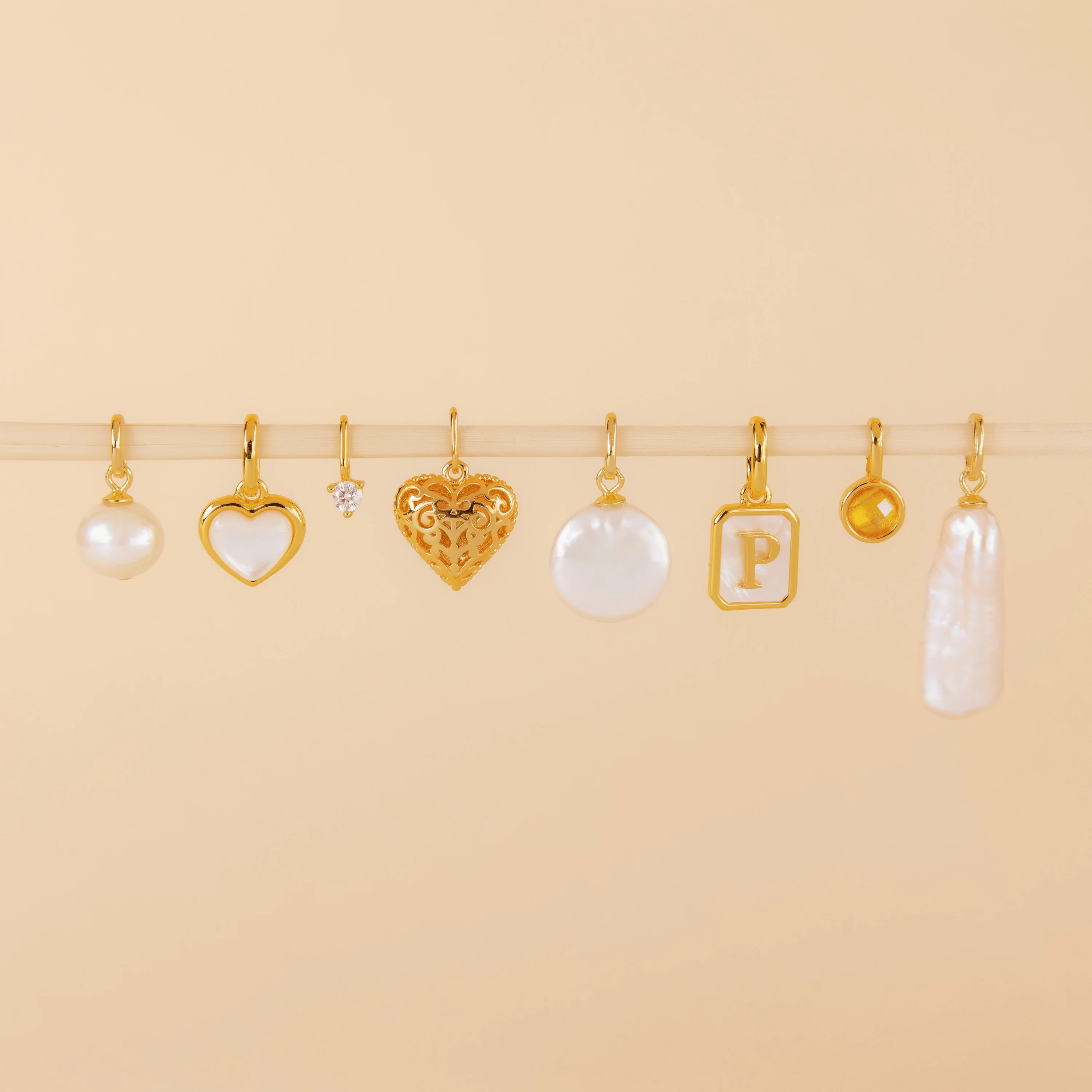 Mother of Pearl Heart Charm - Image 8
