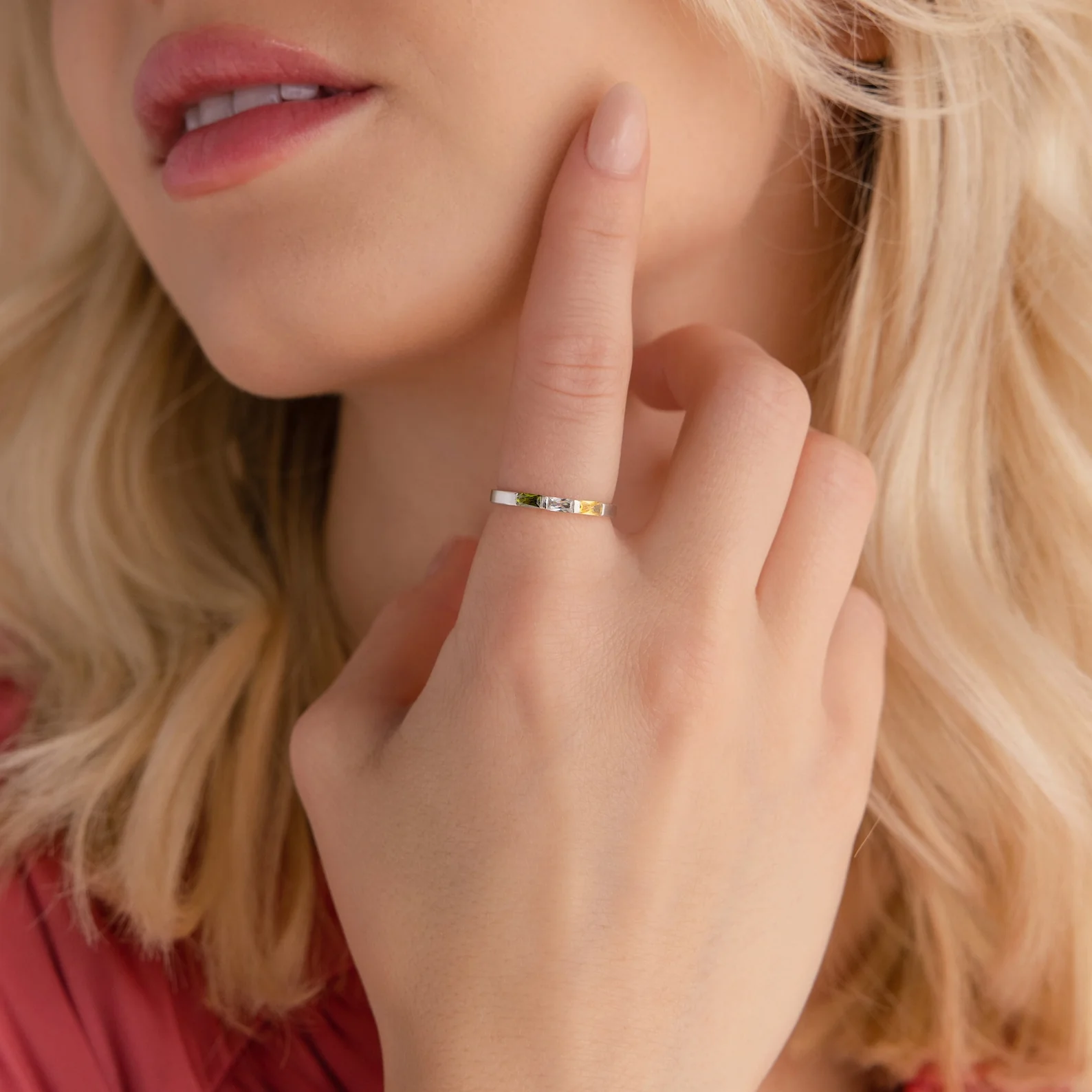 Mothers Baguette Birthstone Ring - Image 4