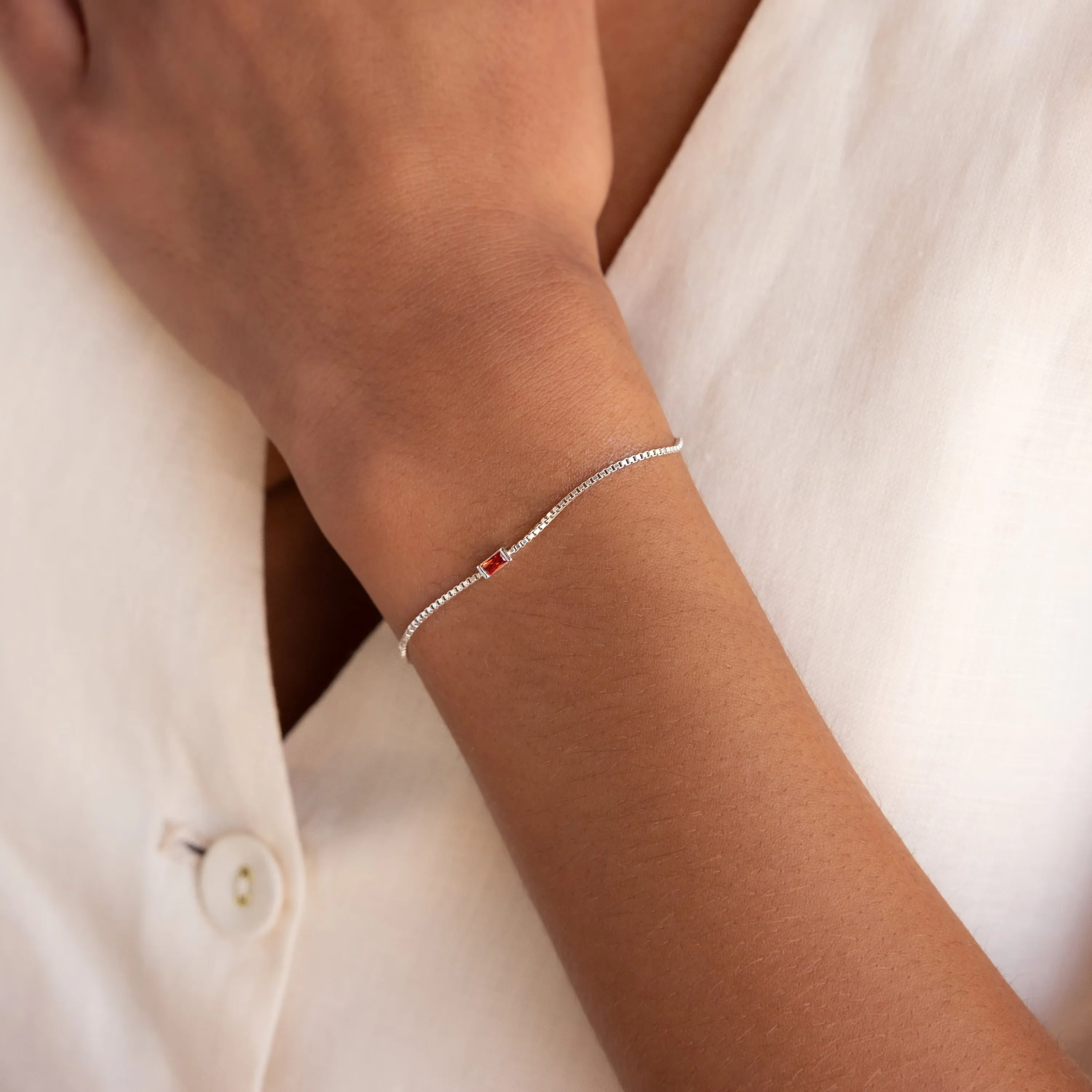 Multiple Baguette Birthstone Bracelet - Image 4
