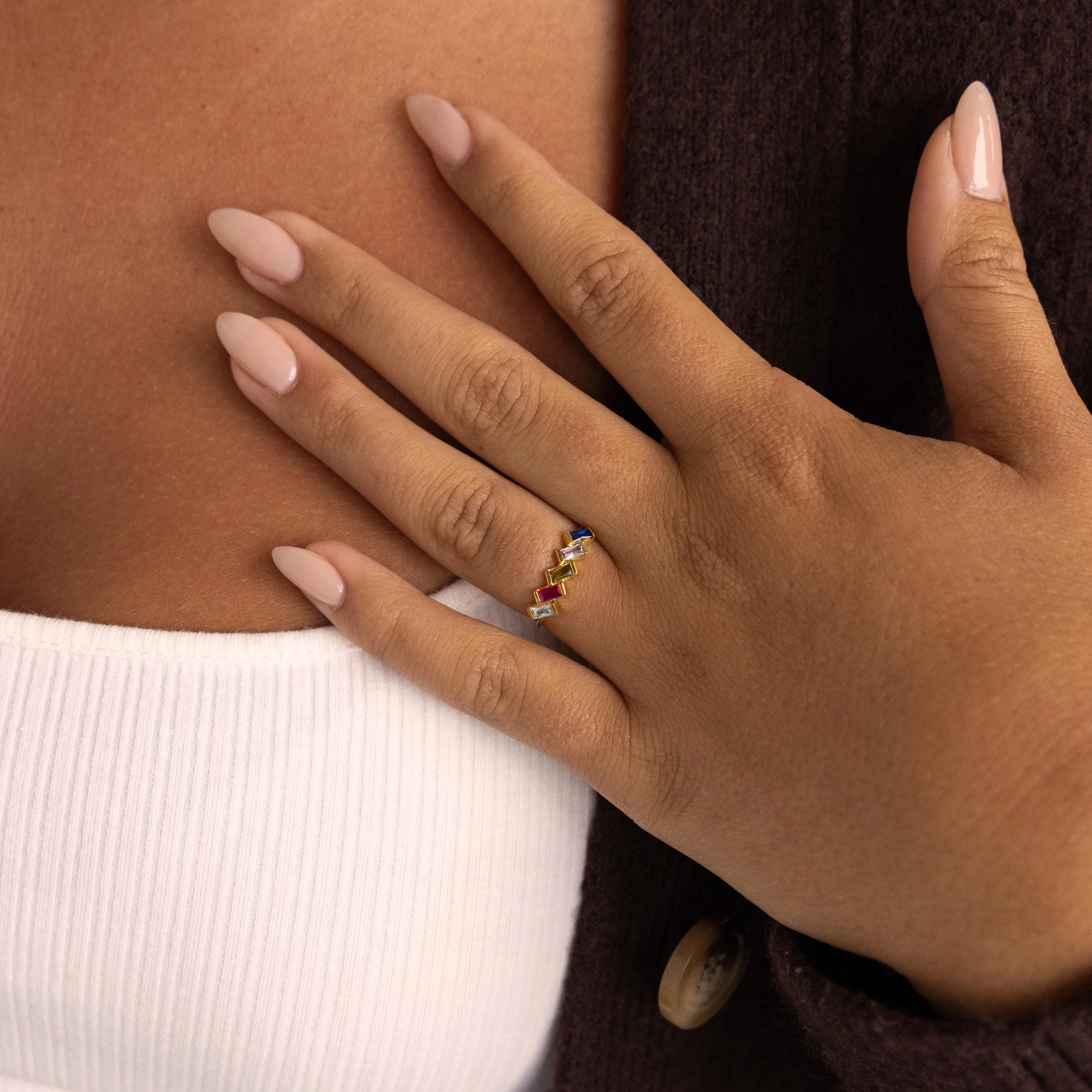 Multiple Baguette Birthstone Ring - Image 2
