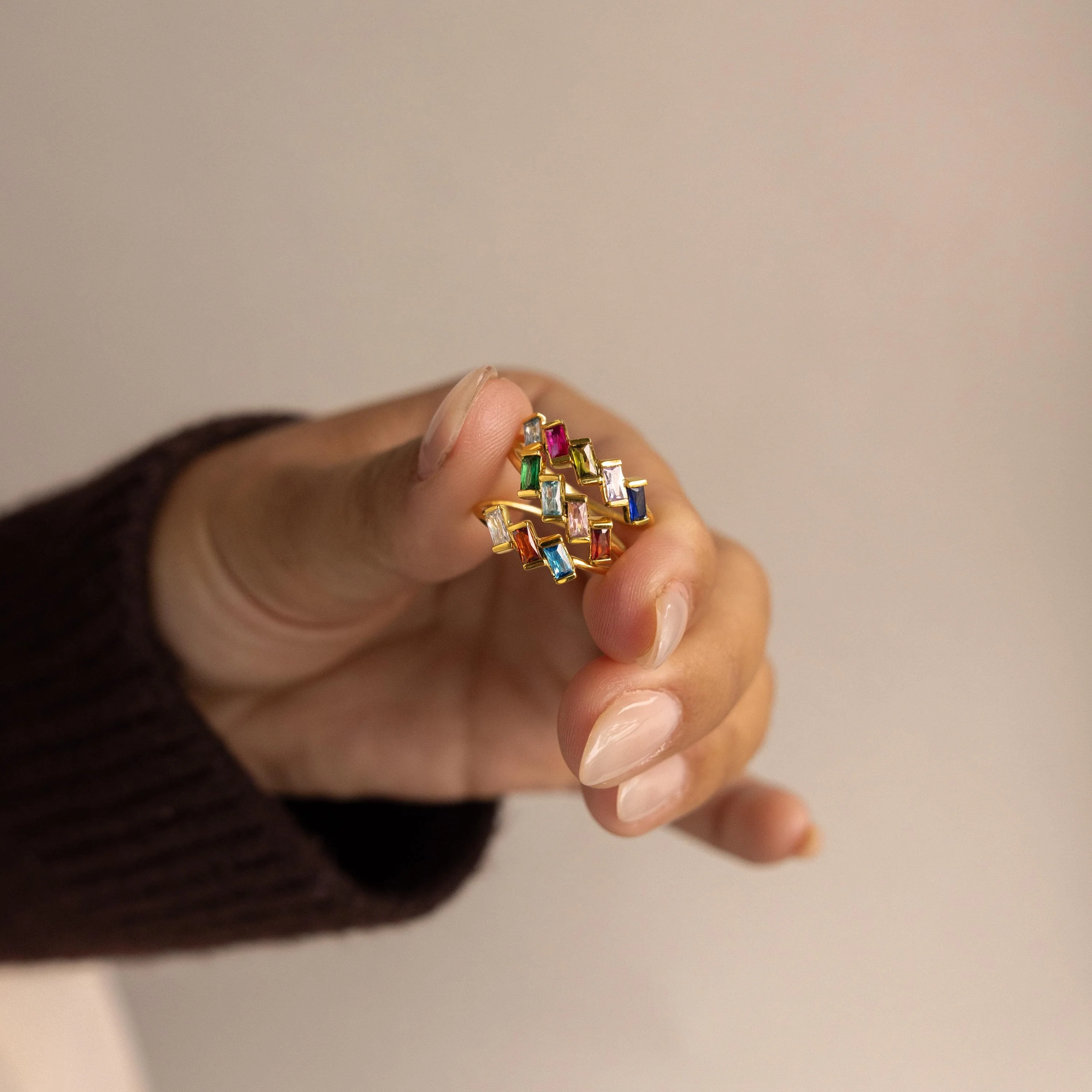Multiple Baguette Birthstone Ring - Image 3