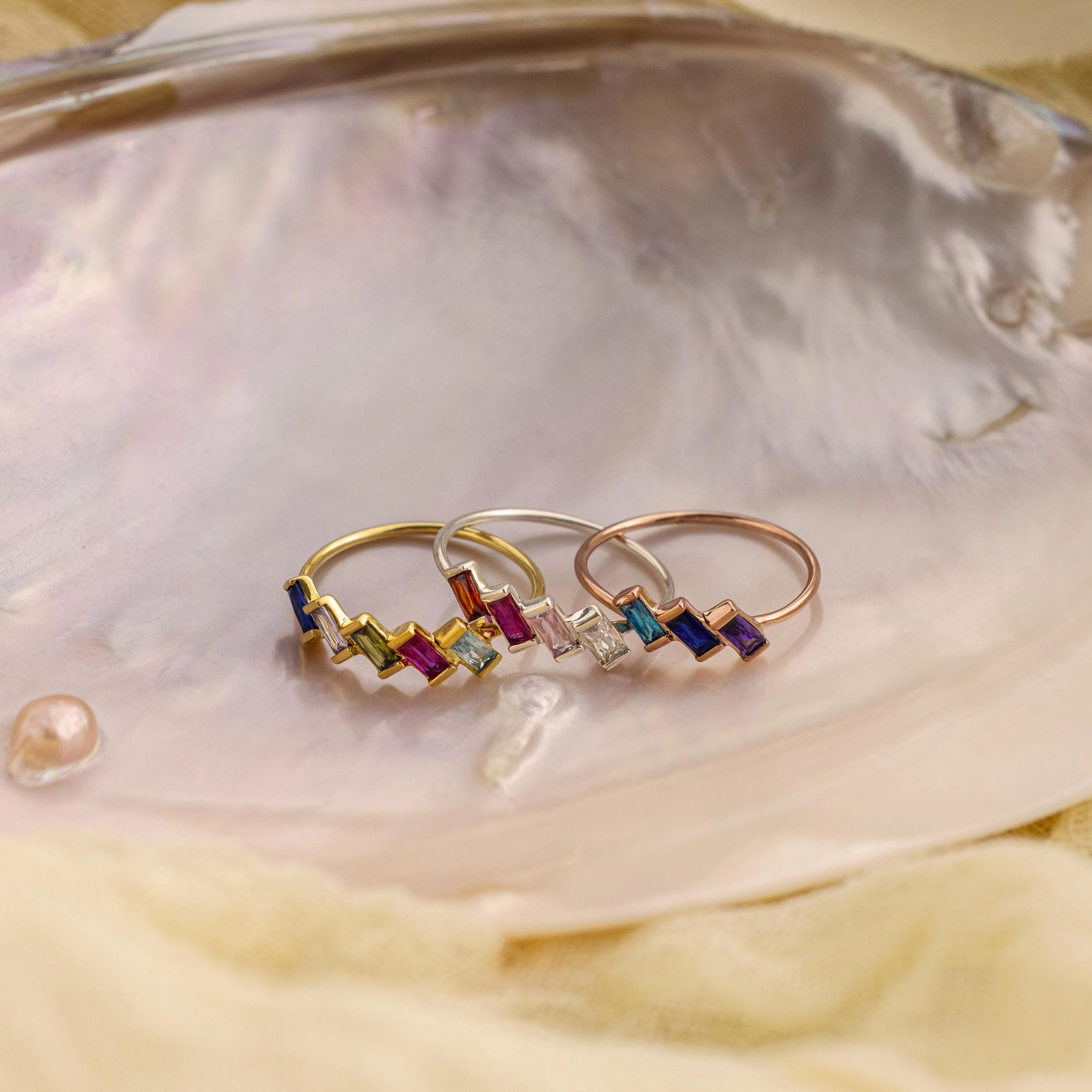 Multiple Baguette Birthstone Ring - Image 6