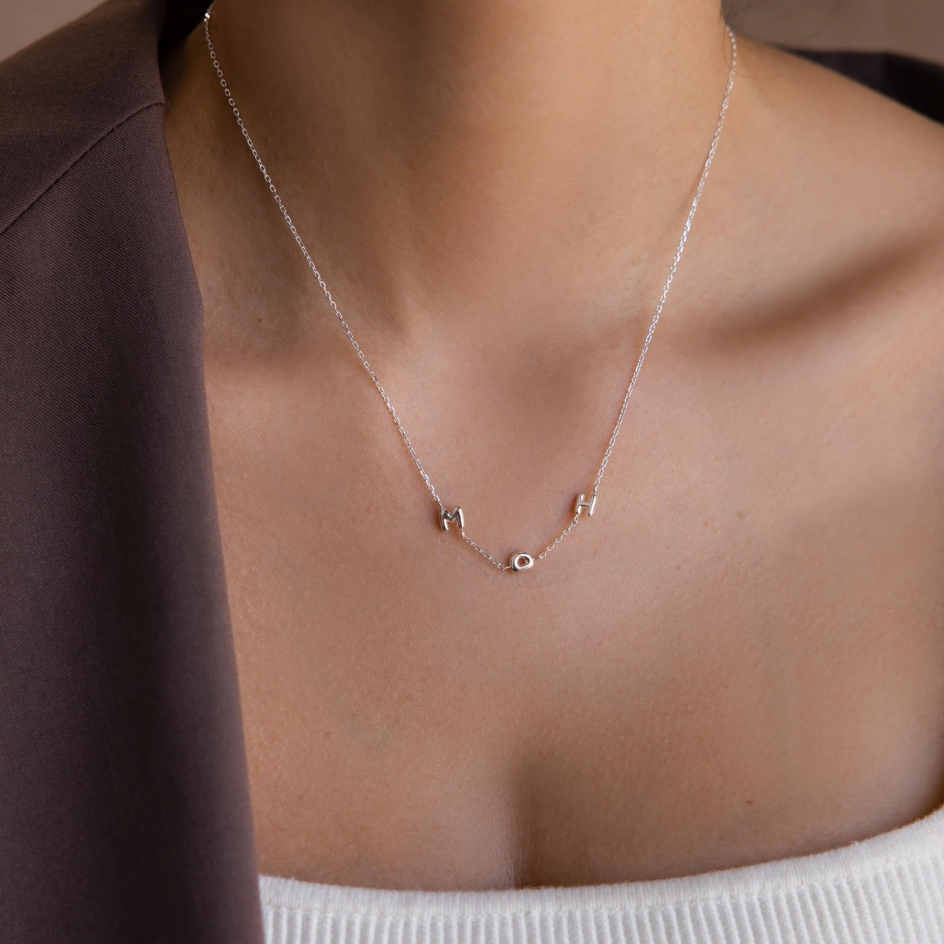 Multiple Bubble Letter Necklace - Image 9